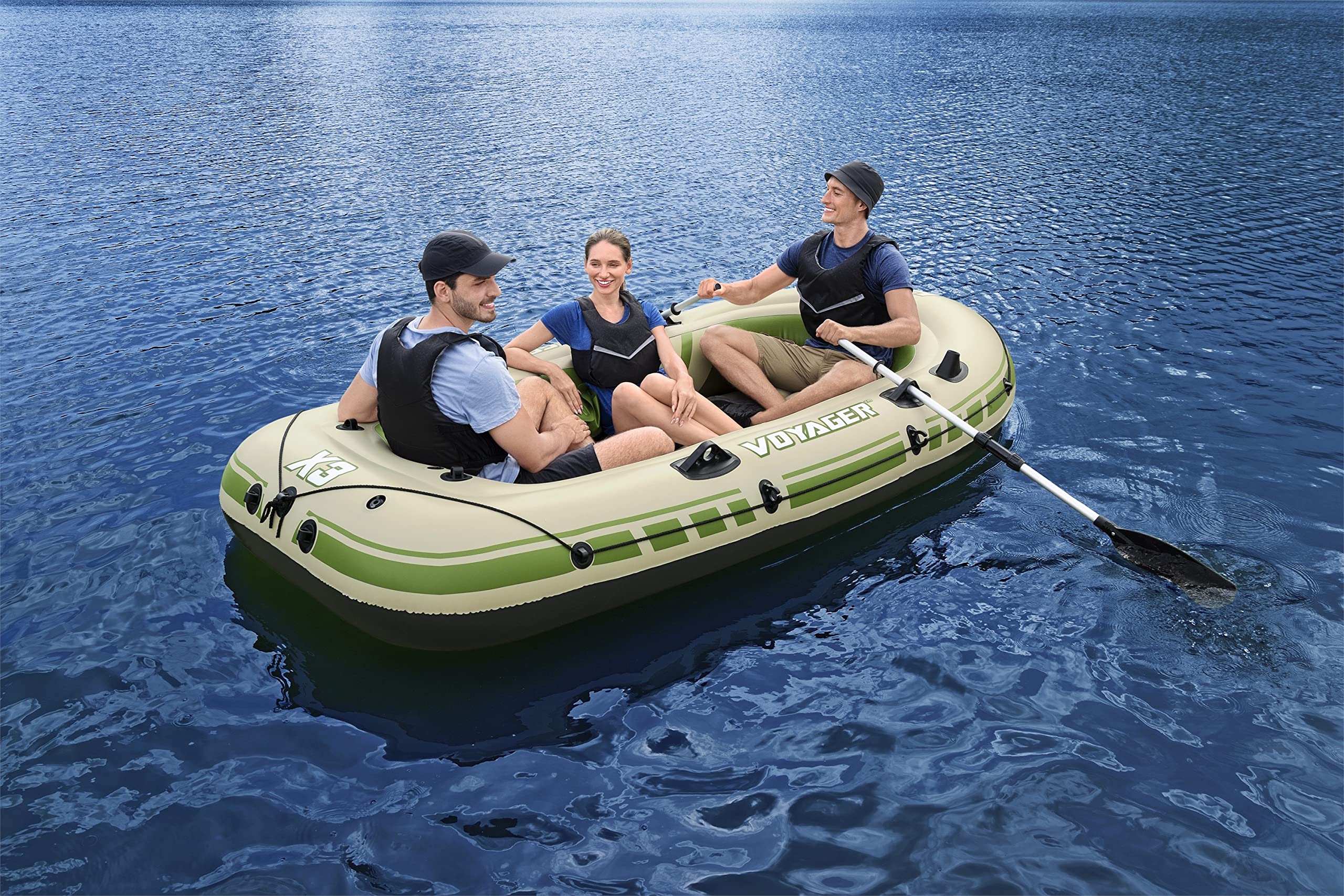 Bestway Hydro-Force Inflatable Raft Set - 2-3 Person Inflatable Boat for Kids & Adults with Oars & Pump | Durable PVC Material for Lakes, Rivers, Ponds | Perfect for Fishing, Camping & Water Recreation