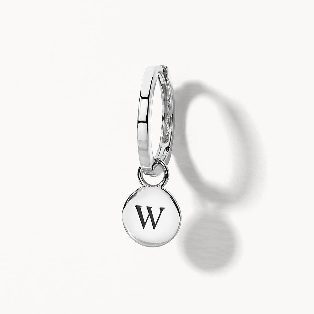 Silver Midi Charm Huggie Earrings for Women - Trendy & Hypoallergenic Hoop Earrings for Everyday Wear, Date Night & Gifts