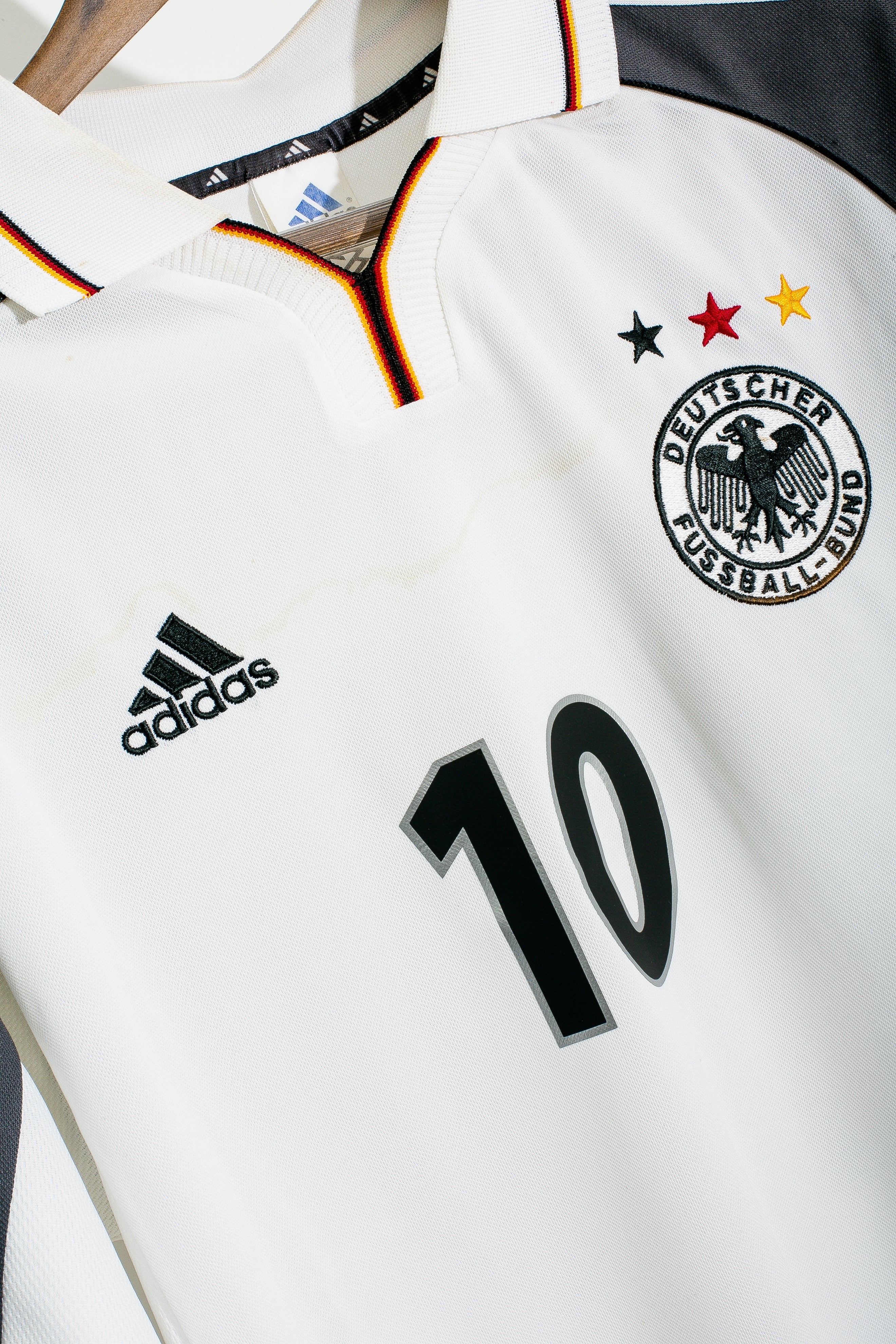 Authentic Germany 2000 Home Football Jersey #10 Lothar Matthaus - Men's Large Size for Soccer Matches & Fan Support