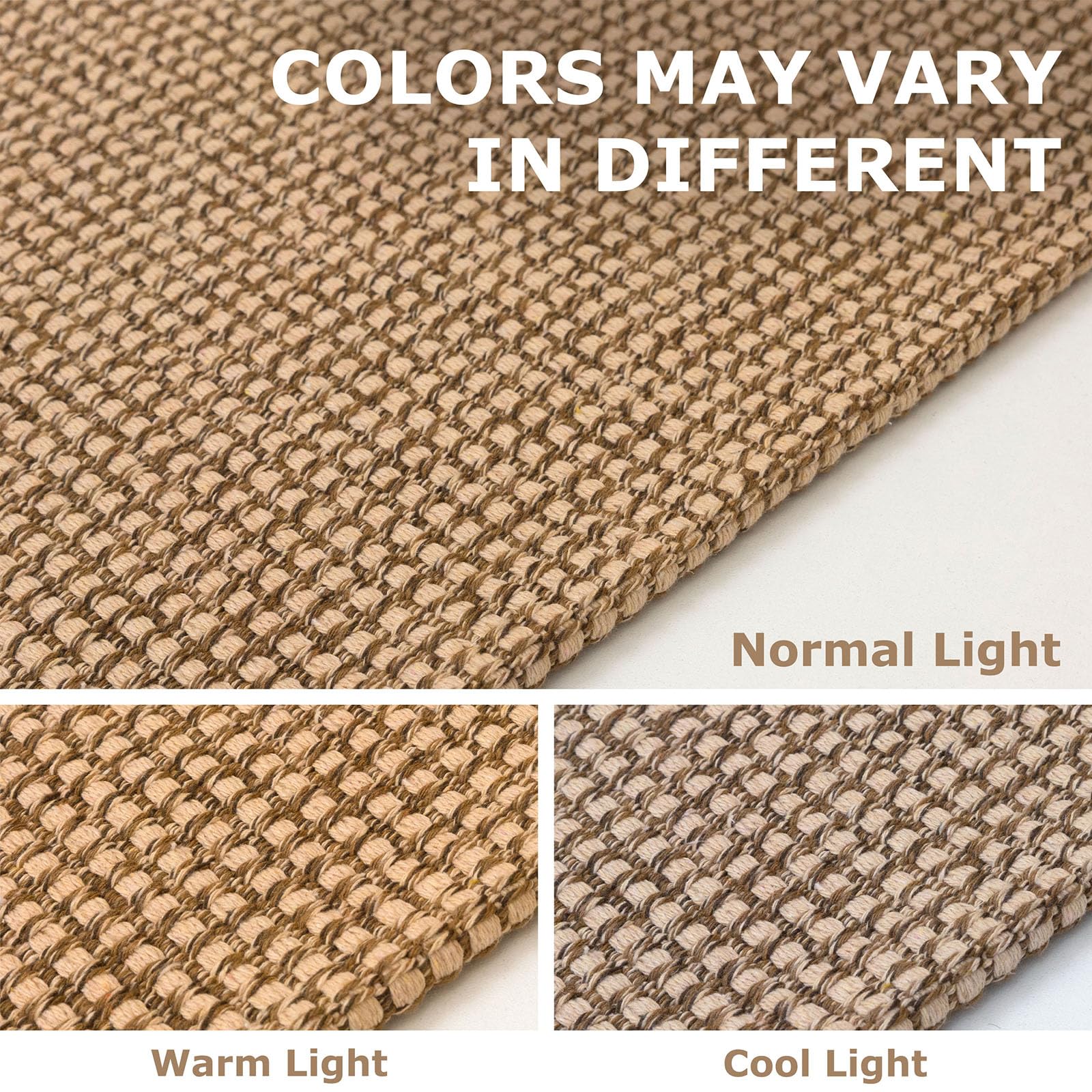IOHOUZE Washable 6'x9' Non-Slip Rubber Backed Woven Area Rug - Soft Living Room, Dining Room & Bedroom Carpet - Orange/Tan/Brown Floor Mat for Home, Nursery & Office Decor