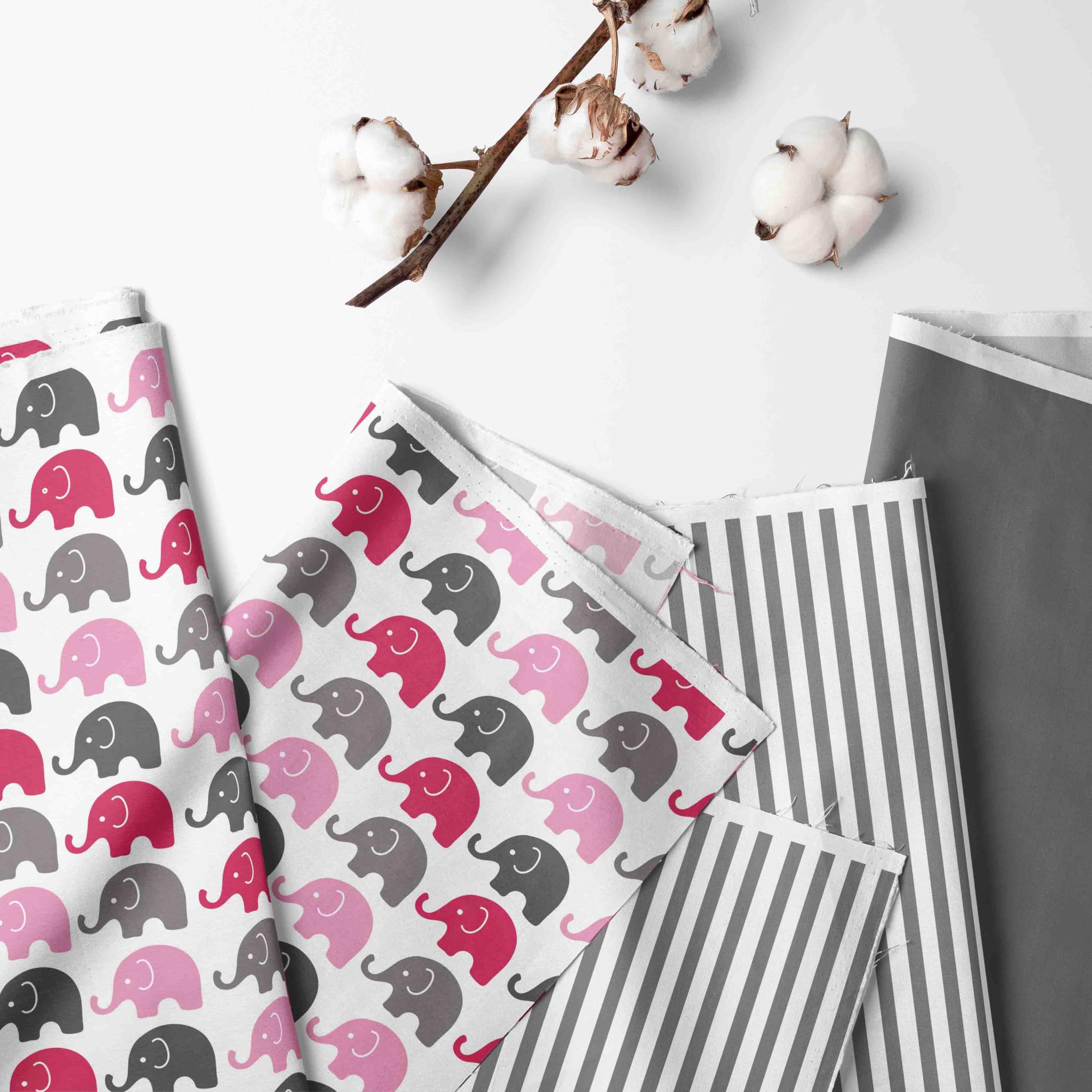 Bacati Ultra-Soft 100% Cotton Nursing Pillow Cover - Pink/Grey Two-Sided Design, Fits All Hugster Nursing Pillows & Positioners | Perfect for Breastfeeding, Baby Support & Comfortable Lounging