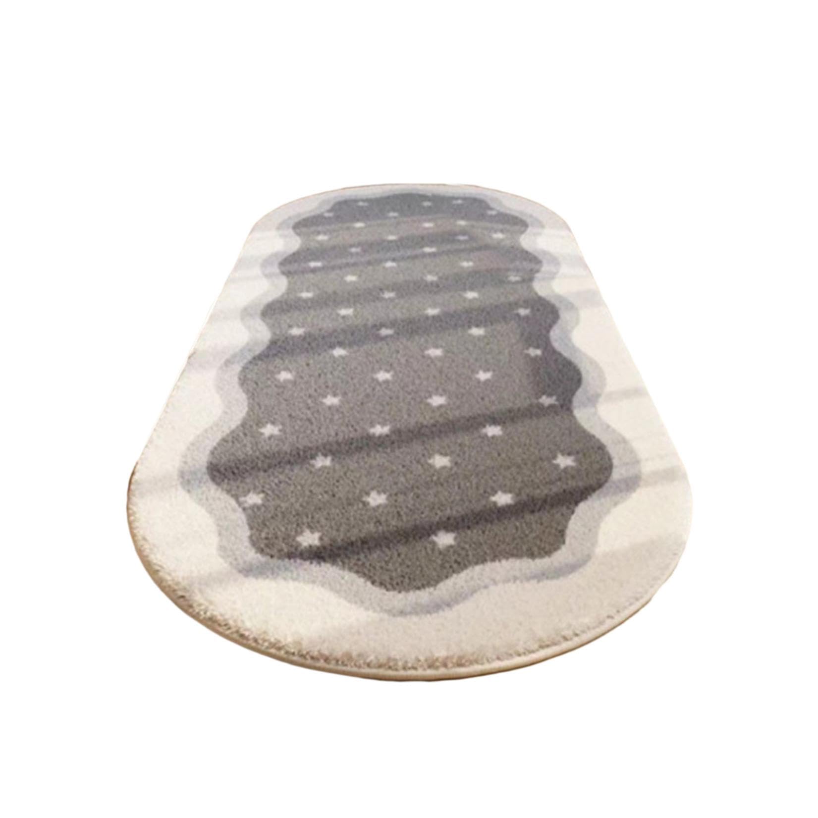 Soft Shaggy Rugs for Bedroom - Non-Slip Oval Carpet for Living Room, Home Decor, Modern Small Area Rug (Black) | Cozy Floor Mat for Kids Room, Dorm, Apartment