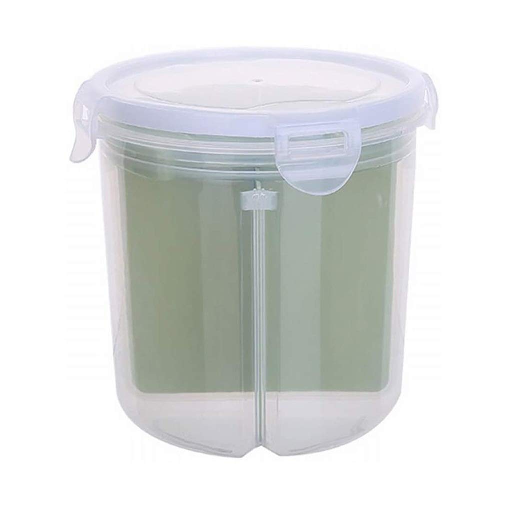 DWOLE Airtight Multi-Grain Food Storage Container with Double Lid - 4.2L Flour, Rice, Cereal Organizer - BPA-Free Kitchen Pantry Organization for Baking & Meal Prep (Green)