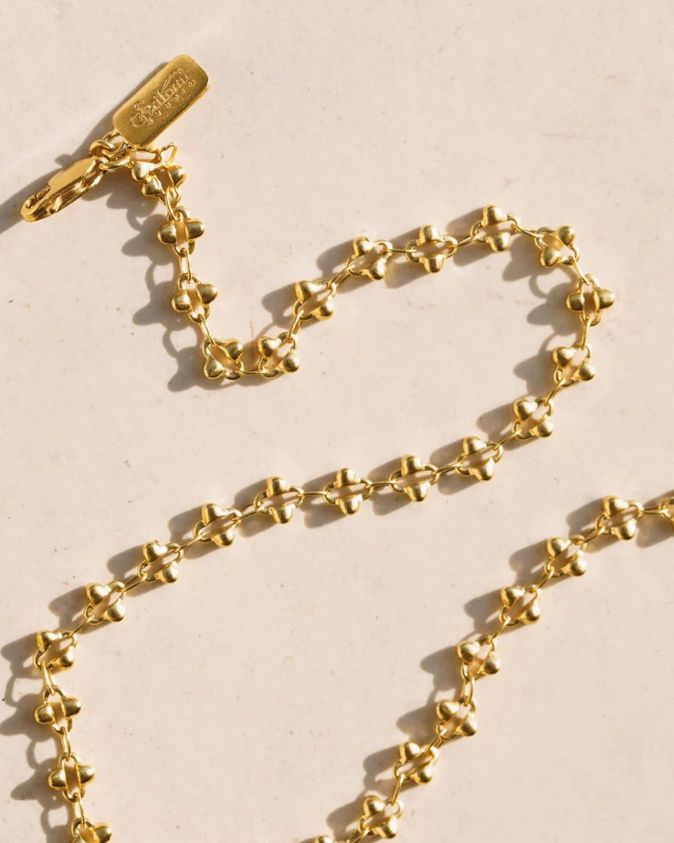 Floret Chain Necklace - 16 Inch Gold Plated Floral Pendant Necklace for Women, Elegant Gift for Her | Perfect for Weddings, Anniversaries & Everyday Wear
