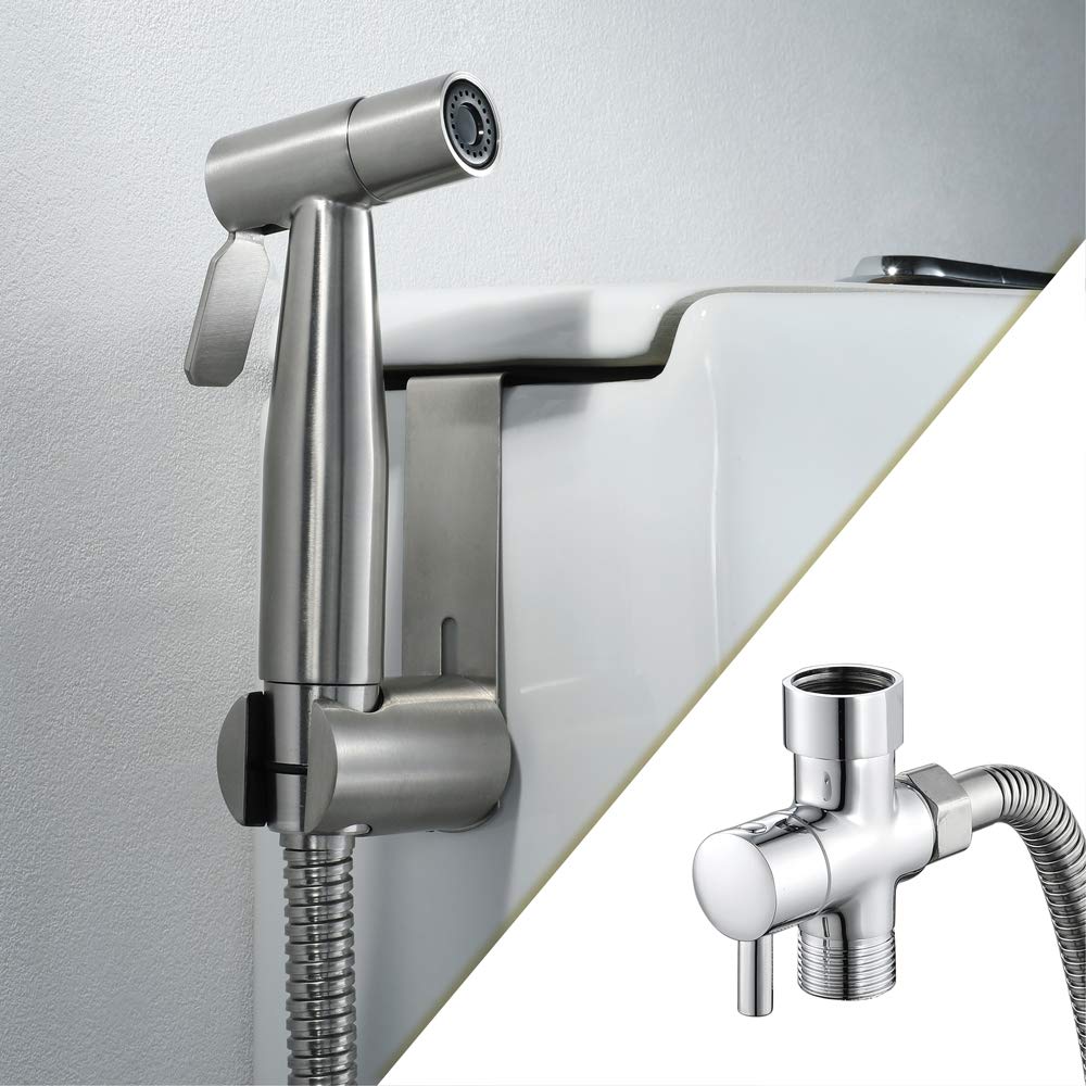Stainless Steel Toilet Sprayer & Shower Head - High Pressure Bathroom Cleaner for Pet Bathing, Squatting Pan, Floor & Tile Cleaning | Perfect for Home, RV & Outdoor Use
