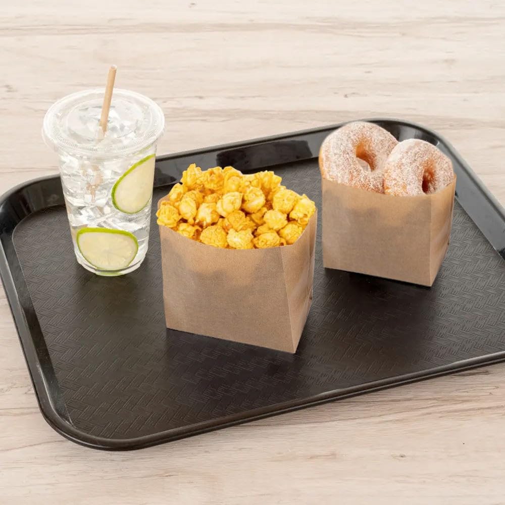 100 Pack Small Brown Kraft Paper Bags - Greaseproof, Recyclable & Biodegradable Snack Bags for Popcorn, Cookies, Fries | Perfect for Parties, Picnics, School Lunches & Eco-Friendly Gift Wrapping