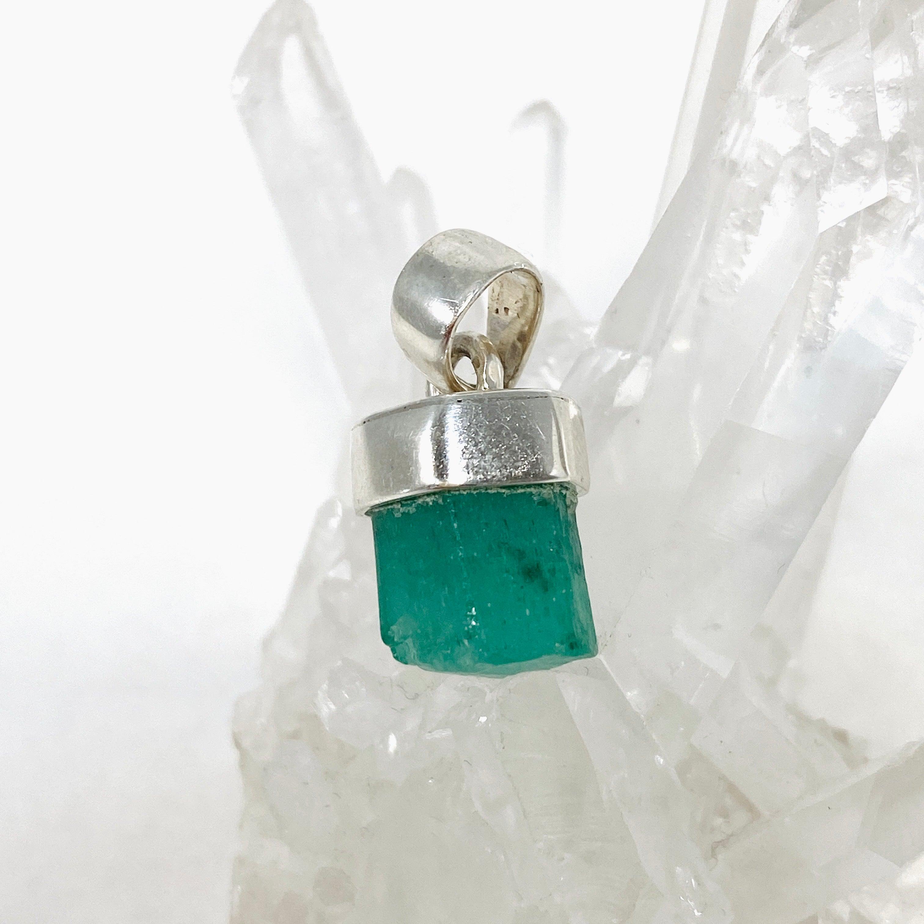 Emerald Raw Petite Pendant Necklace - 14K Gold Plated Elegant Jewelry for Women | Perfect for Daily Wear, Date Night & Special Occasions