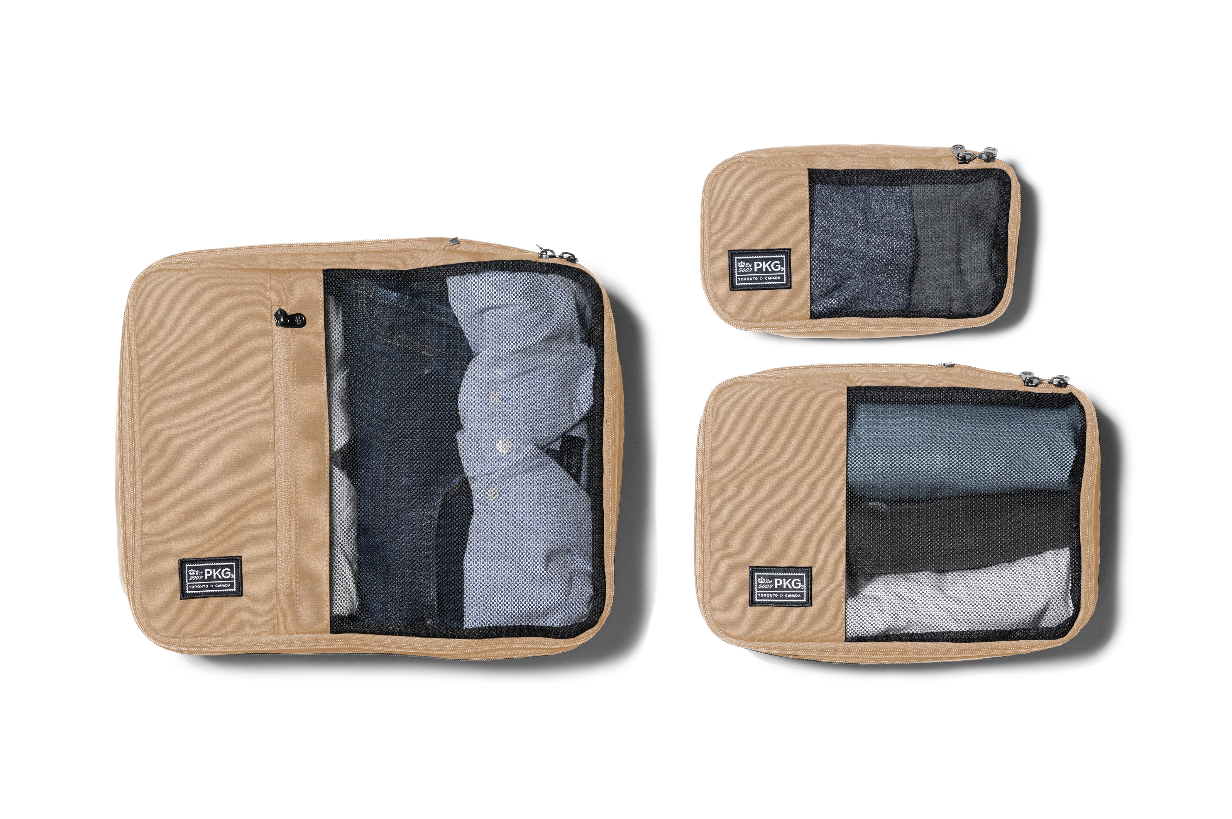 PKG UNION Compression Packing Cubes 3-Piece Set - Space Saving Travel Organizers for Suitcases & Backpacks | Perfect for Business Trips, Vacations & Weekend Getaways