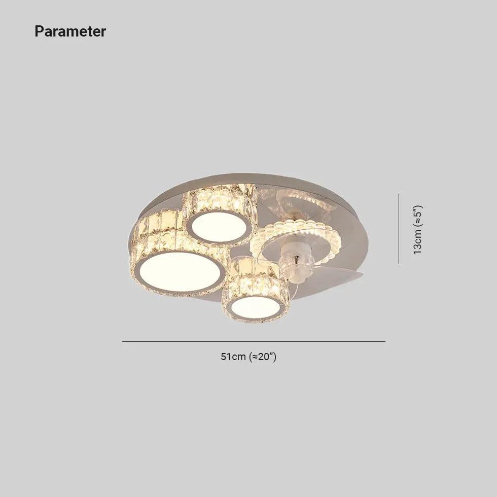 Modern Round Ceiling Fan with LED Light - Energy Efficient Quiet Bedroom Fan - Perfect for Bedroom, Living Room & Nursery Cooling & Lighting