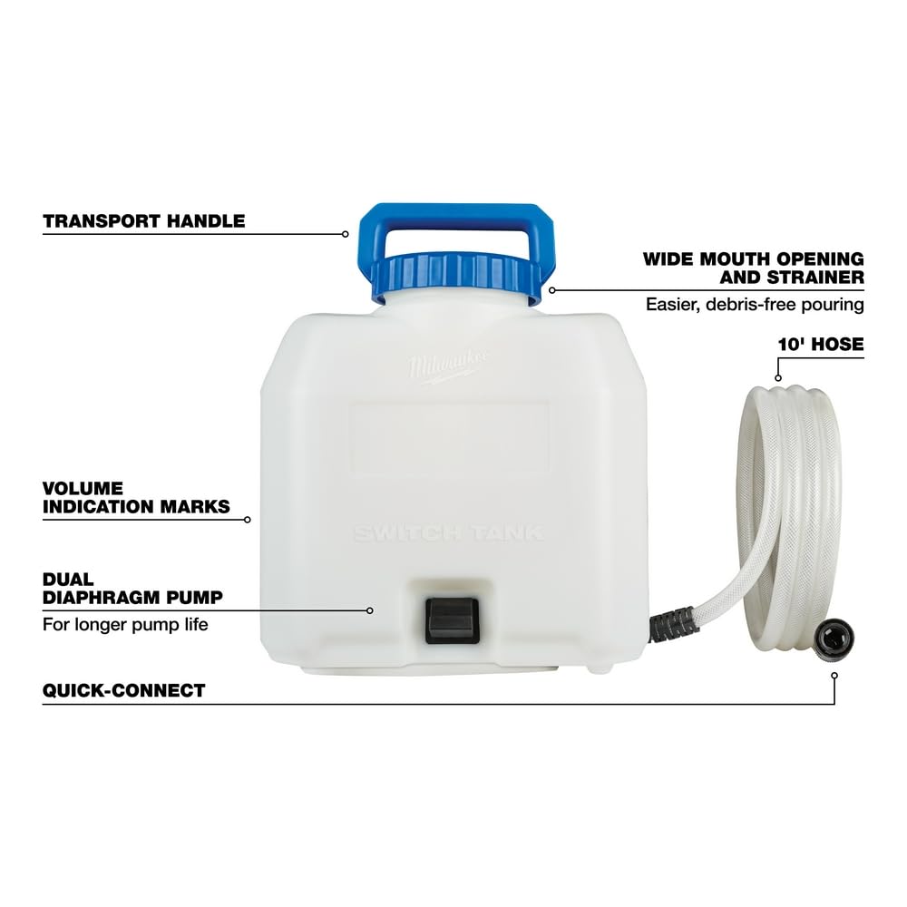 Milwaukee 49-16-28WS 28 Gallon Water Tank - Portable Water Storage for Construction, Camping & Emergency Preparedness