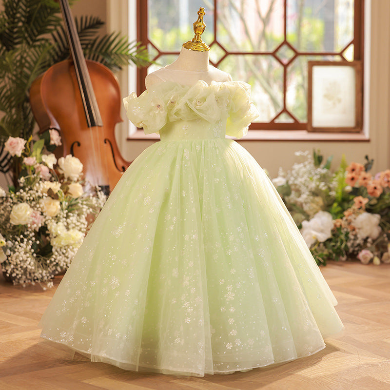 Sparkly Baby Girl Puffy Dress for Toddlers - Princess Birthday Party & Festival Gown - Perfect for Special Occasions, Photo Shoots & Holiday Celebrations