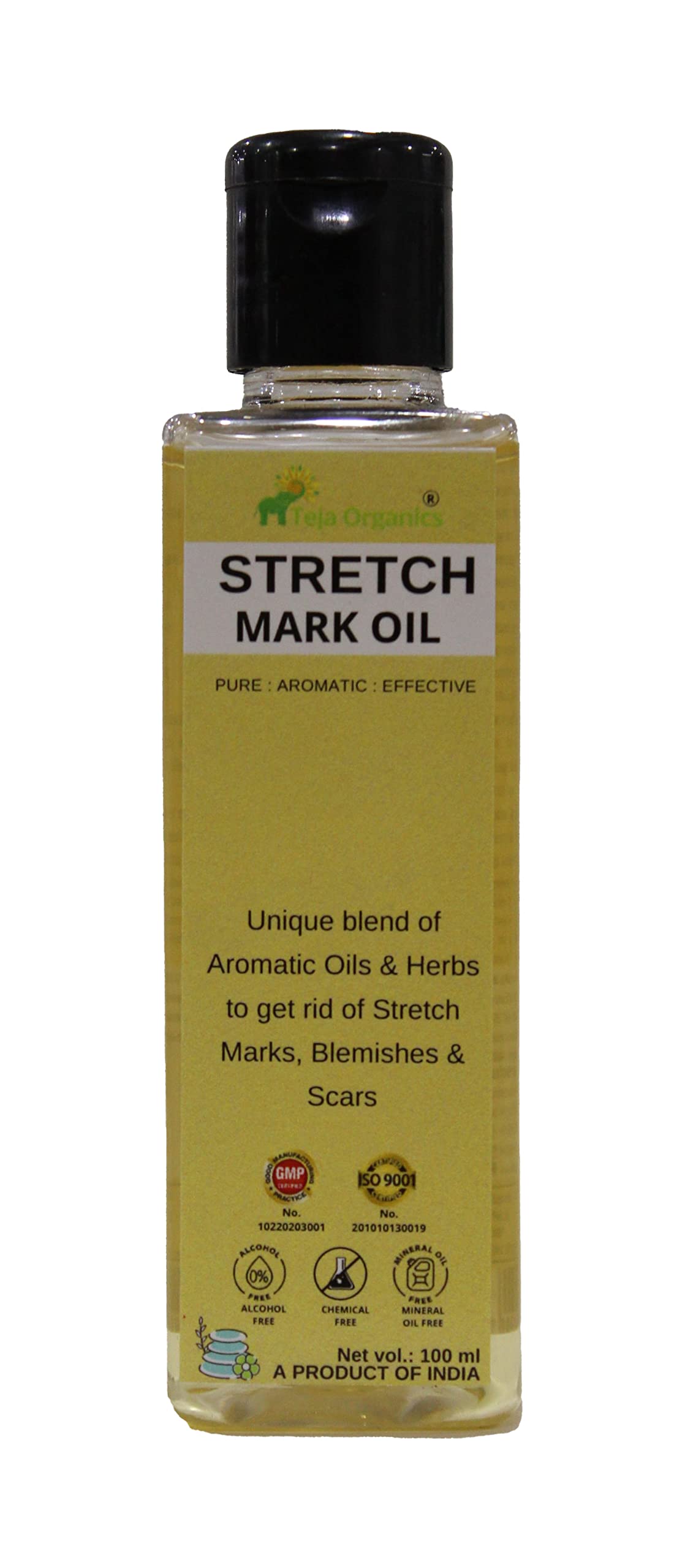 Teja Organics Stretch Mark Oil for Pregnancy & Skin Care - Natural Moisturizing Body Oil for Moms, Belly, Hips & Thighs - Perfect for Pre & Postpartum, Dry Skin & Scar Treatment