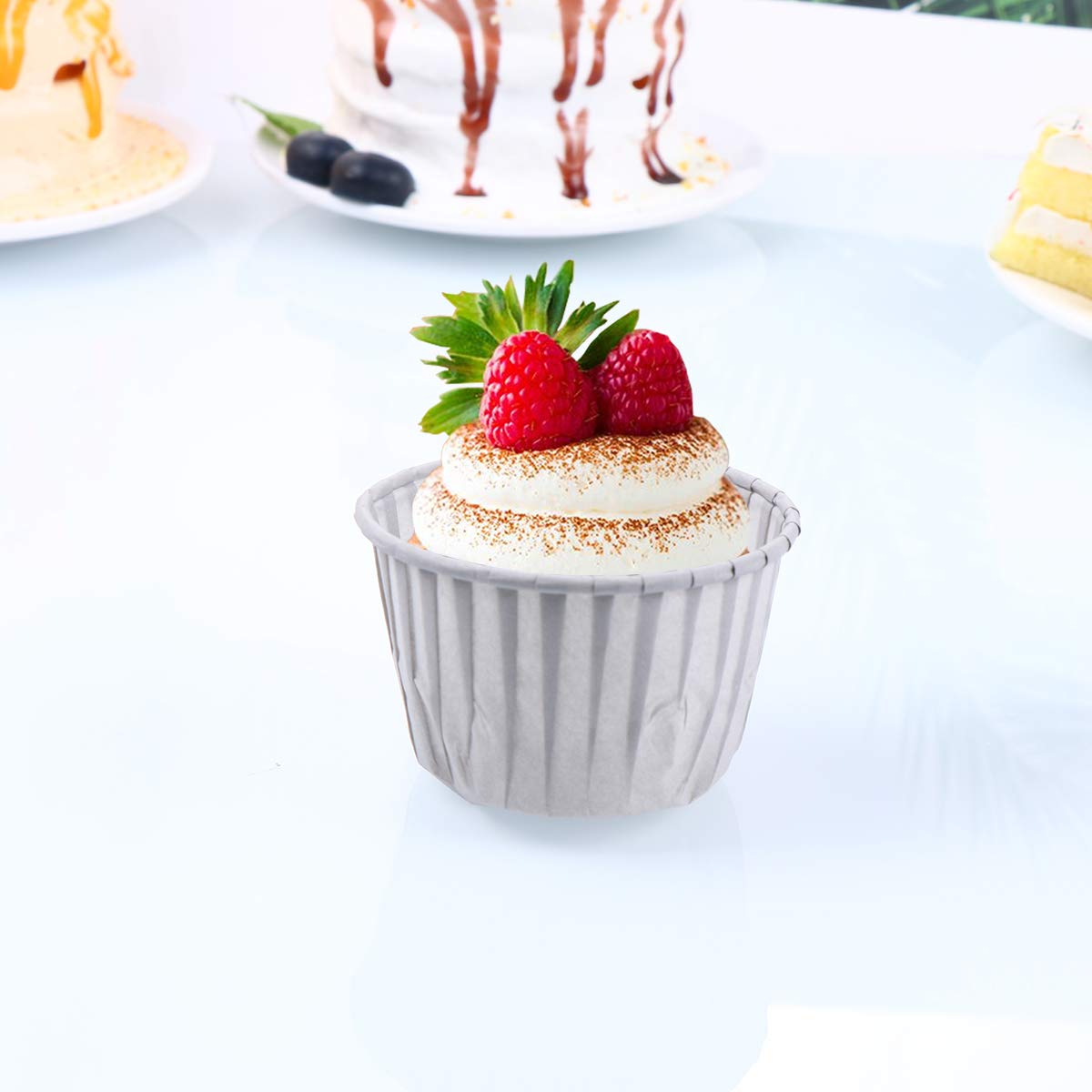 DOITOOL 50-Pack Foil Tulip Cupcake Liners - Premium Baking Cups for Muffins, Cupcakes & Mini Desserts - Perfect for Birthday Parties, Baking Supplies & Home Kitchen Use