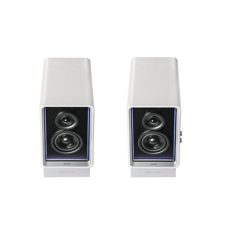 Edifier QR65 White 70W Studio Monitor Speakers with GaN Charger - Perfect for Home Studio, Gaming & Music Production