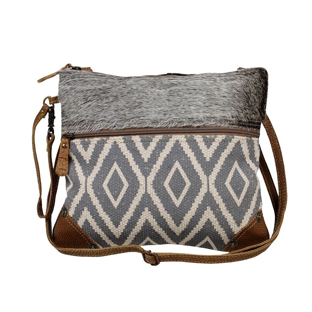 Myra Small Crossbody Bag - Upcycled Canvas & Leather for Daily Use