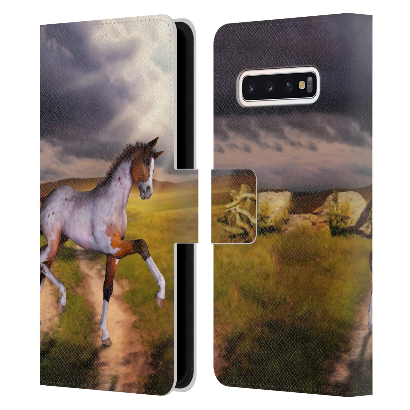 Simone Biles The Little Foal Horses Leather Book Wallet Case for Samsung Galaxy S10 - Stylish Protective Cover for Work, Travel & Everyday Use