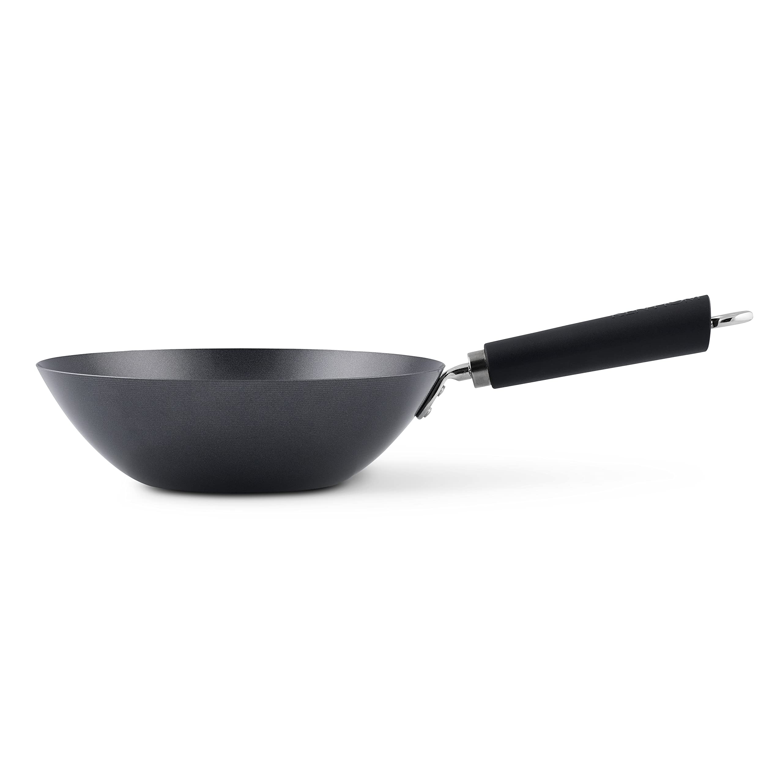 Ken Hom Carbon Steel Non-Stick Wok Pan 27cm - Induction Compatible, Dishwasher Safe, Metal Utensil Friendly - 5-Year Warranty (KH427001) - Perfect for Stir-Frying, Sautéing & Asian Cooking