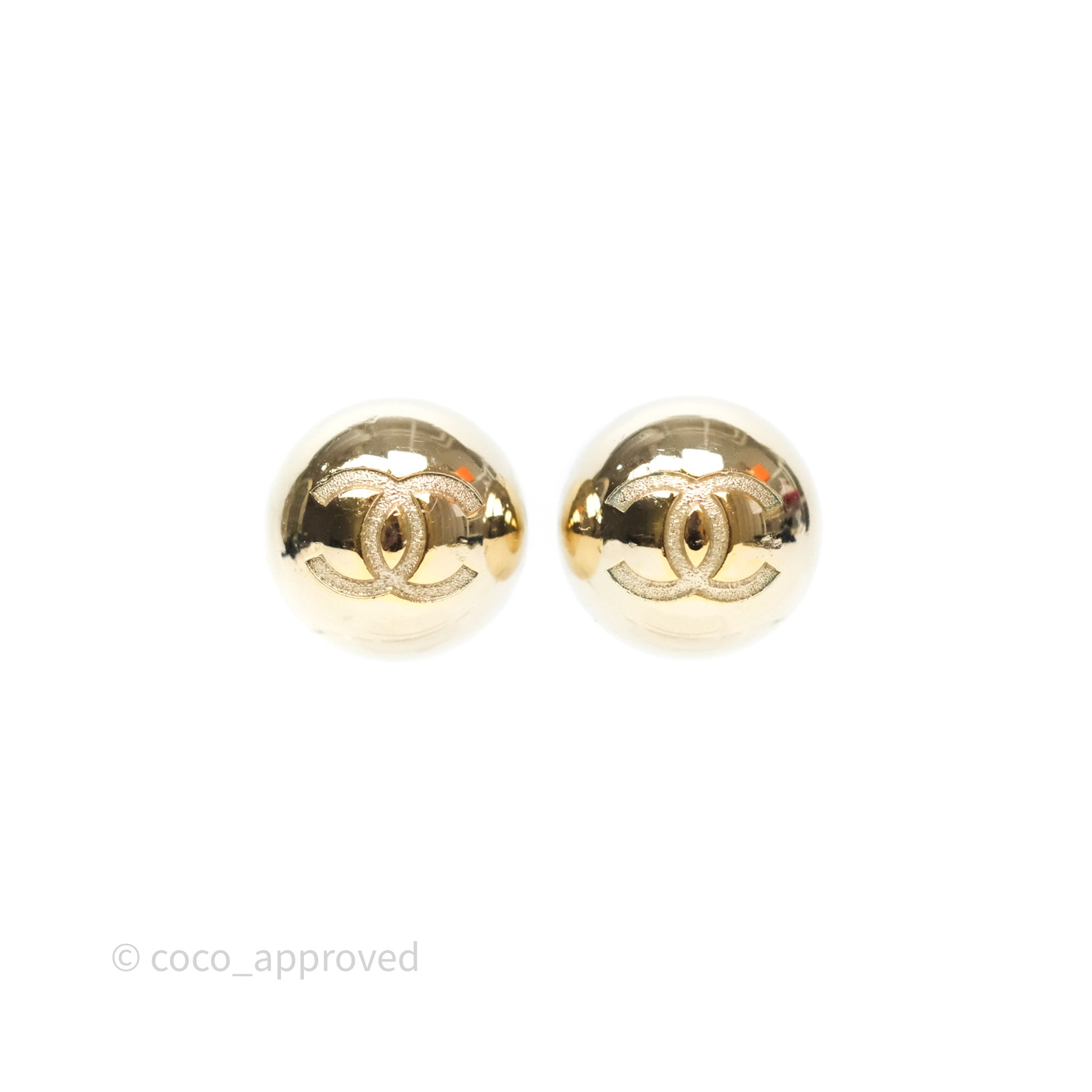 Chanel CC Sphere Earrings in Gold Tone - 21S Collection | Luxury Fashion Jewelry for Women, Perfect for Parties, Weddings & Special Occasions