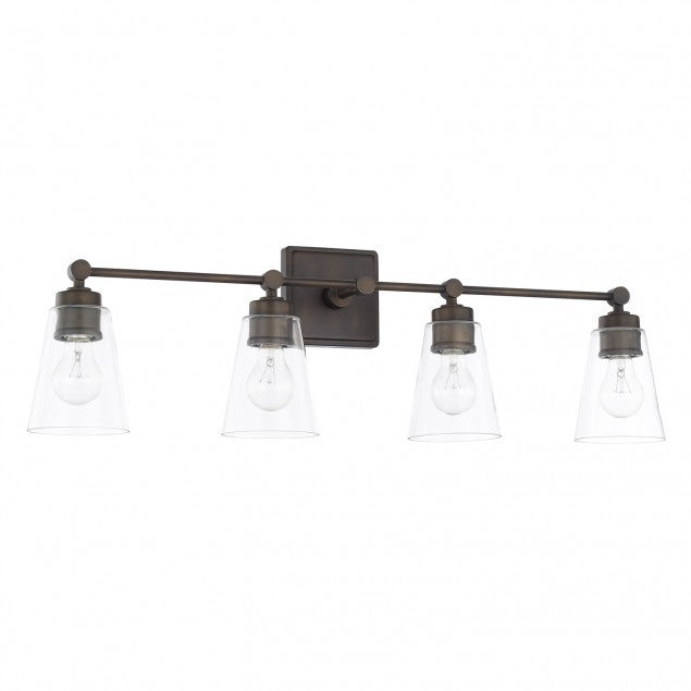 Josey Vanity Light - Modern Bathroom Wall Sconce with Clear Glass Shades, 3-Light Fixture for Bedroom & Dressing Room, Perfect for Makeup Vanity and Mirror Lighting