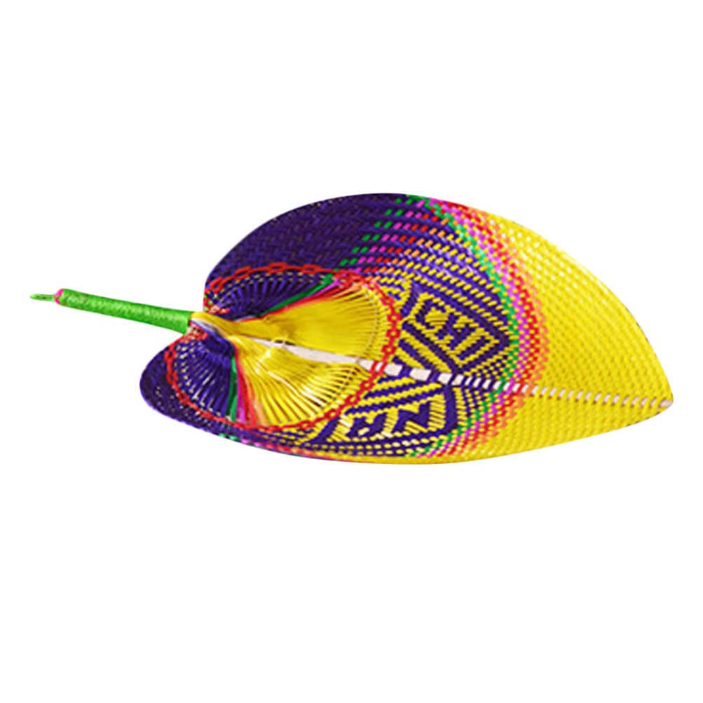 LIFKOME Natural Woven Straw Hand Fan - Peach Shaped Cooling Fan for Summer, Portable Handheld Fan for Outdoor, Home, Travel, and Photo Props (Yellow) | Perfect for Beach, Wedding, and Hot Weather Use