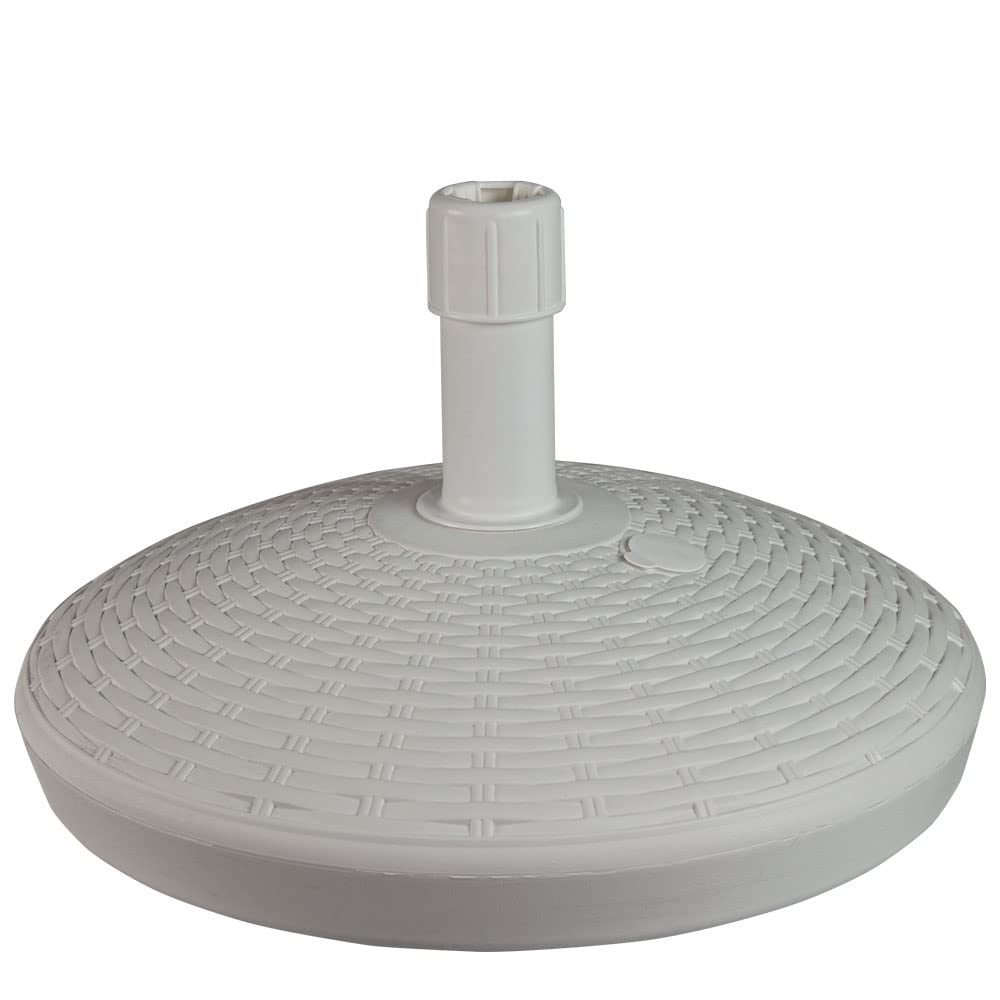 **Vispronet 67lb Heavy Duty Umbrella Base – White 22.5” Fillable Outdoor Market Umbrella Stand for Patios, Decks & Gardens – Holds 8 Gallons (108lbs) of Water or Sand – Fits Poles Up to 38mm – Perfect for Outdoor Dining, Poolside & Backyard Relaxation**