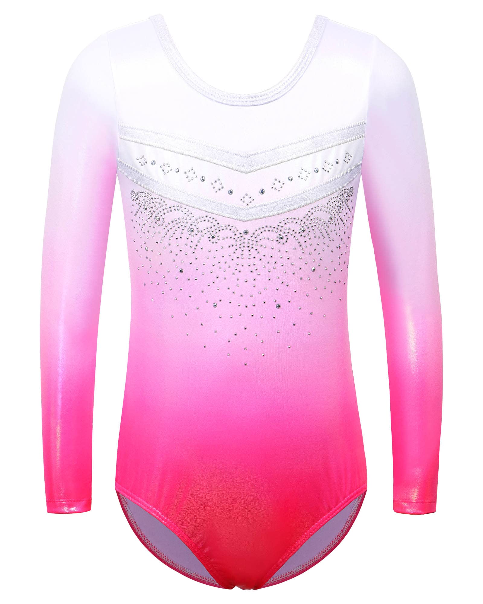 BAOHULU Girls Gymnastics Leotard - Shiny Gradient Diamond Dance Outfit One Piece for Ballet, Cheerleading & Performance - Perfect for Dance Competitions & Recitals