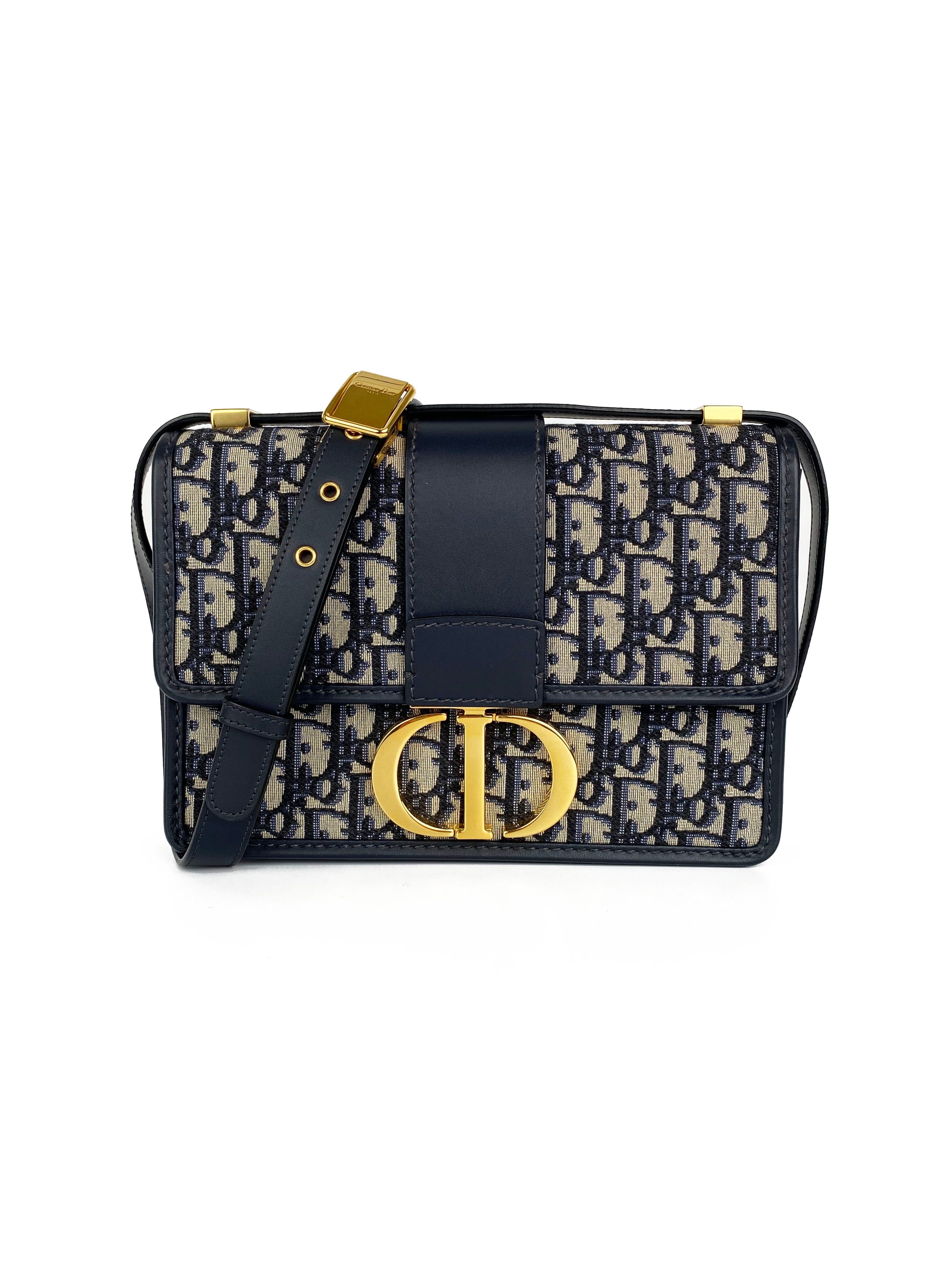 Dior Blue Oblique Jacquard 30 Montaigne Bag - Luxury Designer Handbag for Women | Perfect for Work, Travel & Special Occasions