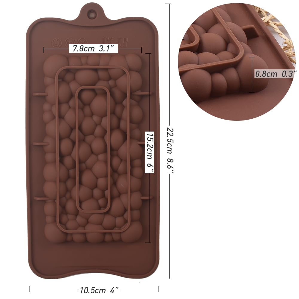 Premium Silicone Chocolate Bar Molds - 4 Pack Reusable Baking Molds for Homemade Protein Bars, Energy Bars & Candy - Perfect for DIY Treats, Gifts & Party Favors - BPA-Free & Easy Clean