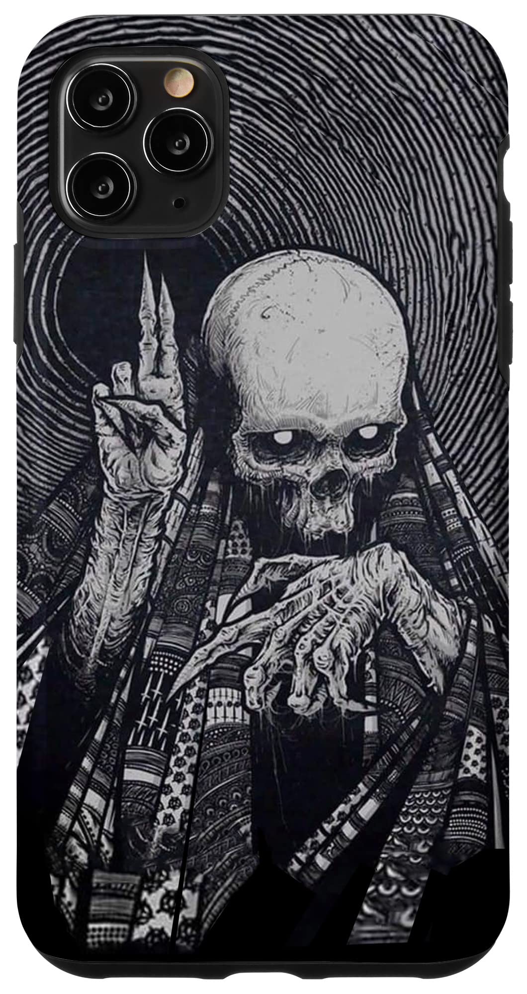 iPhone 11 Pro Max Gothic Horror Case - Satanic Priest Grim Reaper Lucifer Occult Design for Metalheads | Perfect for Halloween, Concerts & Alternative Fashion