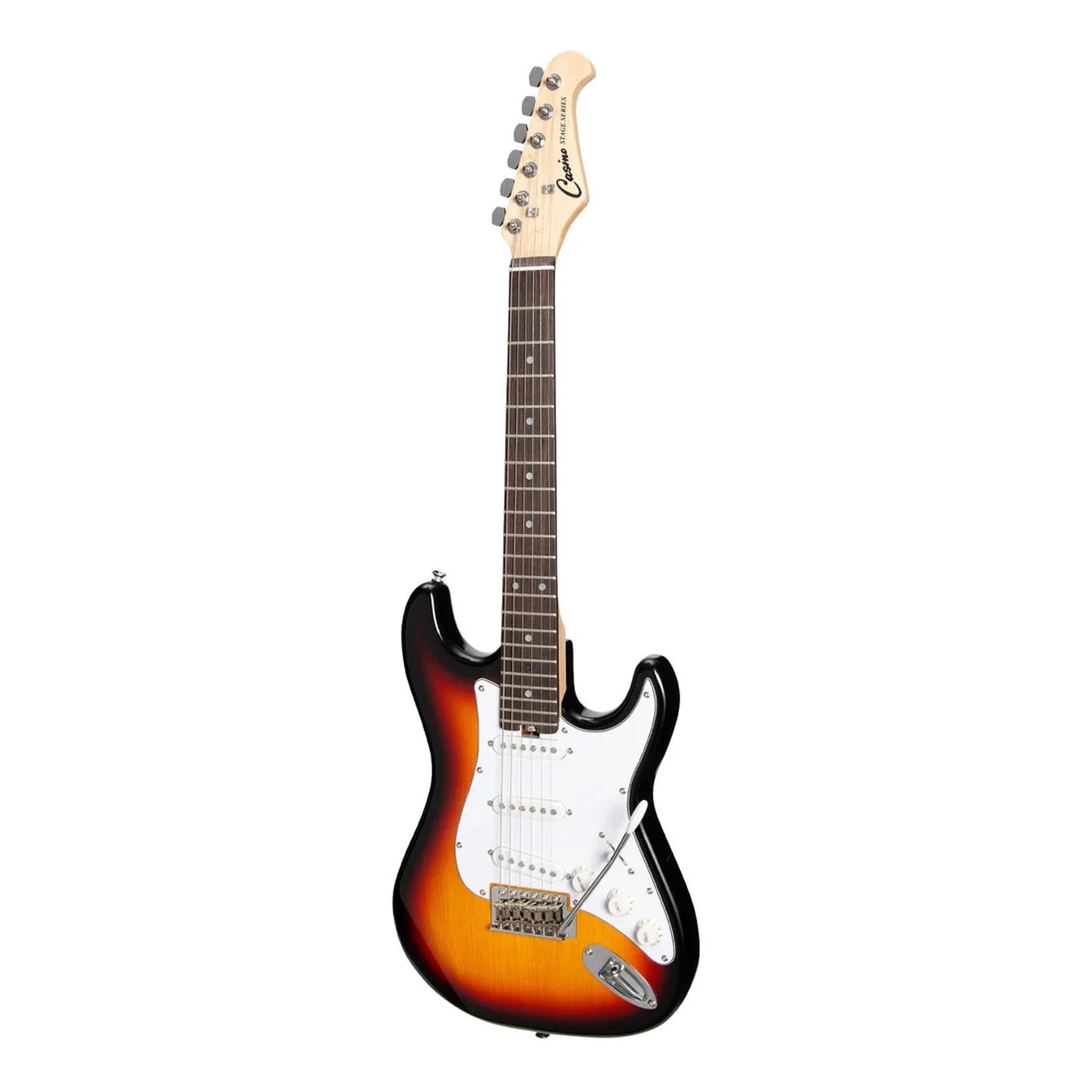 Casino ST Style 3/4 Short Scale Electric Guitar Sunburst Finish - Perfect for Beginners, Travel & Small Hands | Home Practice, Studio Recording & Live Performances