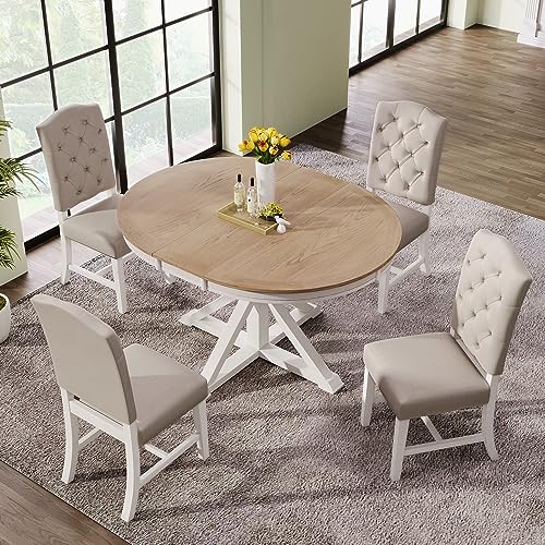 Oak Natural Wood + Off White