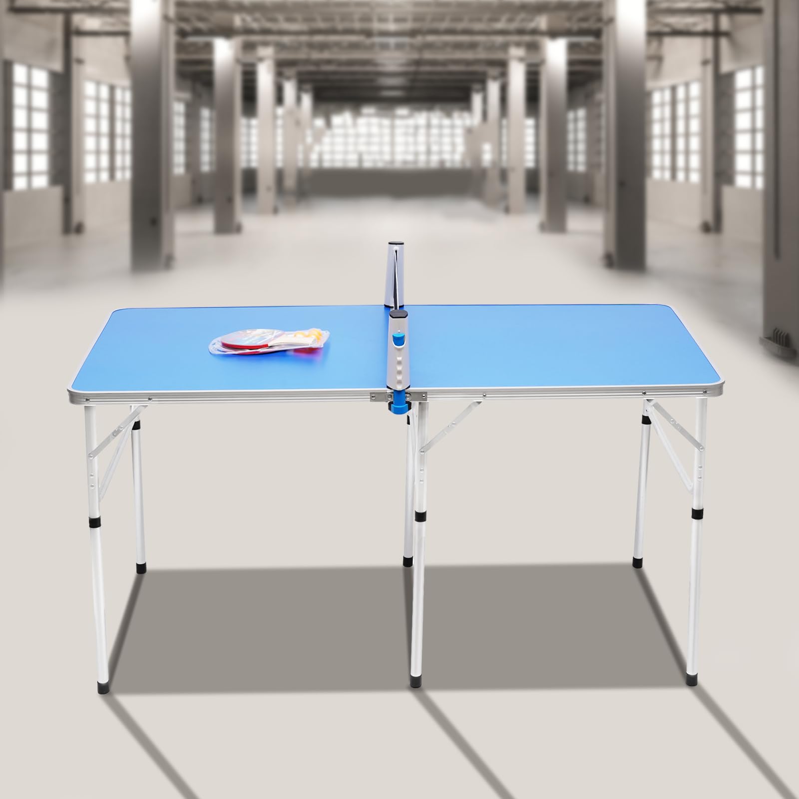Premium Outdoor & Indoor Ping Pong Table Set with 2 Rackets, Net & 3 Balls - Foldable Design for Easy Assembly - Perfect for Home, Office, Backyard & Family Game Nights
