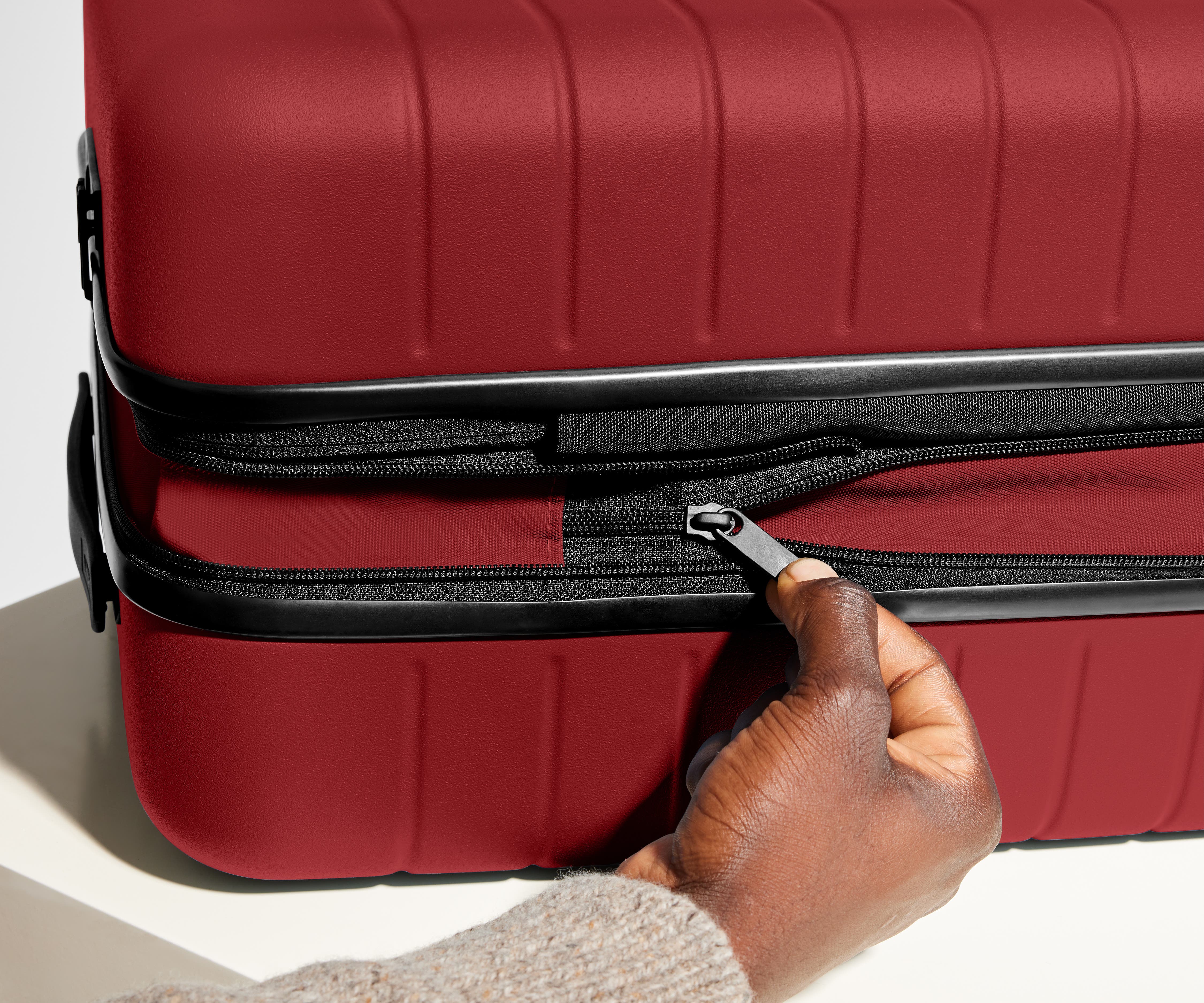 The Carry On Flex in Tango Red - Lightweight Expandable Luggage for Travel - Perfect for Business Trips & Weekend Getaways