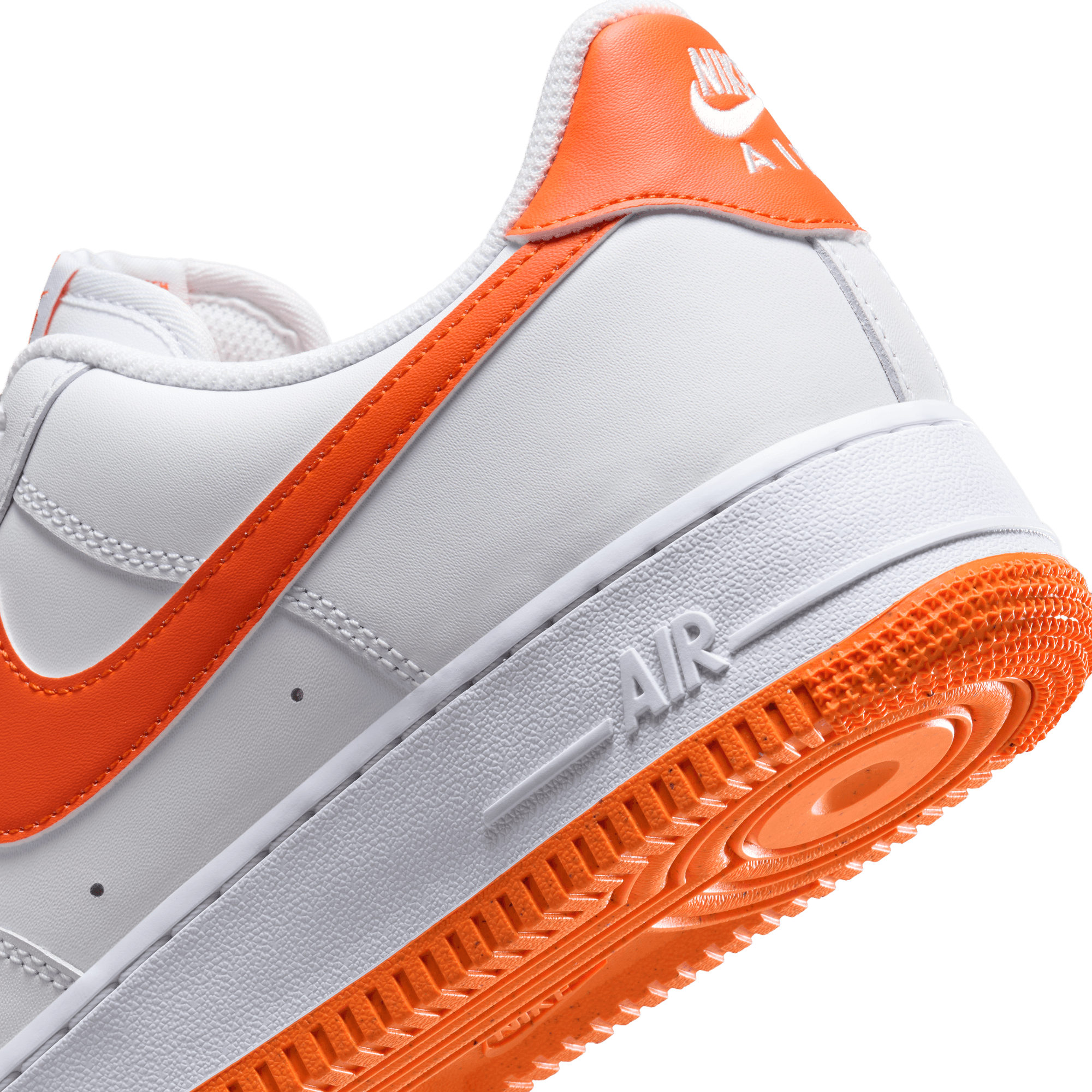 Nike Air Force 1 '07 White & Safety Orange Sneakers - Men's/Women's Basketball Shoes for Casual Wear, Street Style & Everyday Fashion