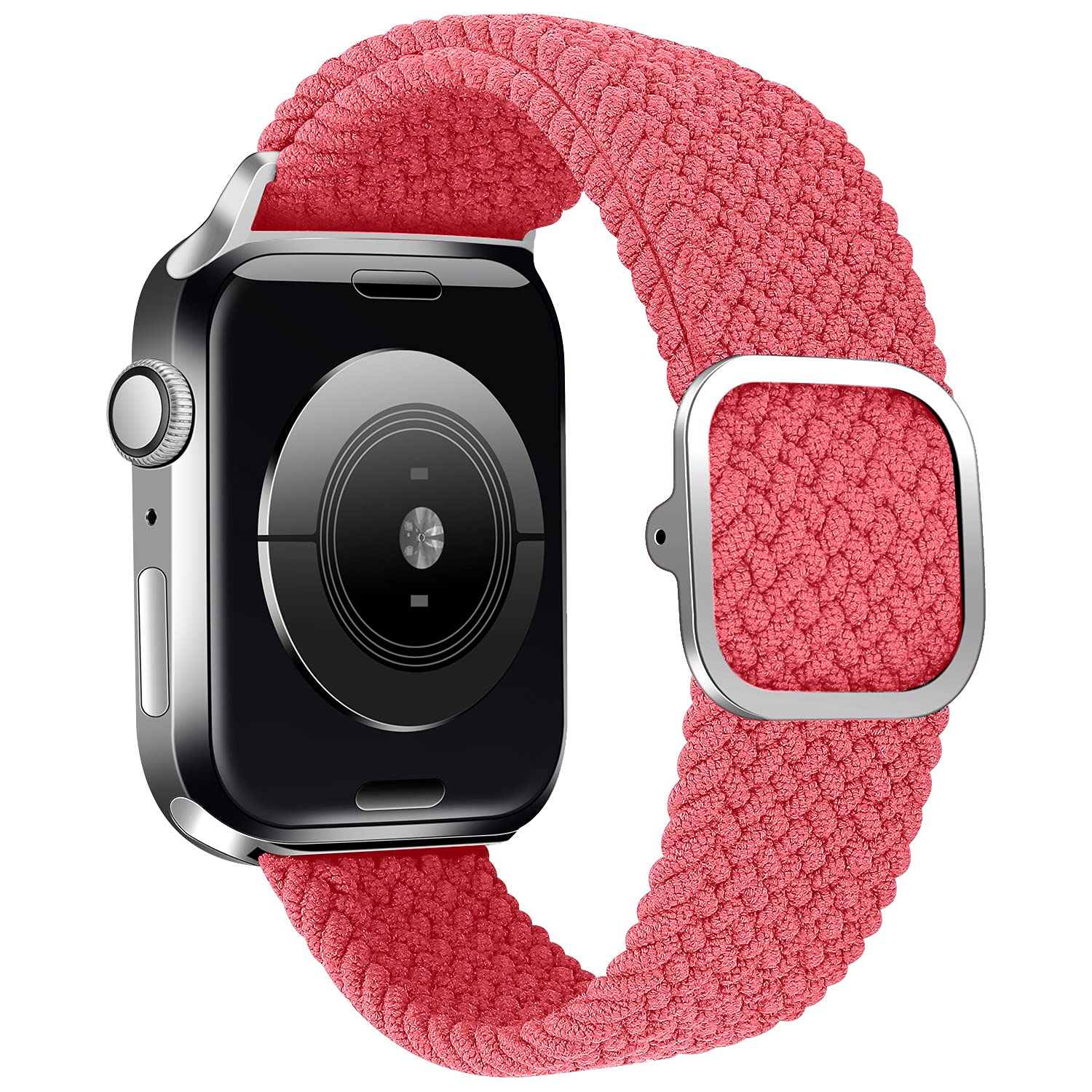 Stretchy Solo Loop Band for Apple Watch 45mm 44mm 42mm - Adjustable Nylon Braided Sport Strap Compatible with iWatch Series 7/6/5/4/3/2/1/SE - Perfect for Workouts, Running & Everyday Wear (Unisex Design for Men & Women)