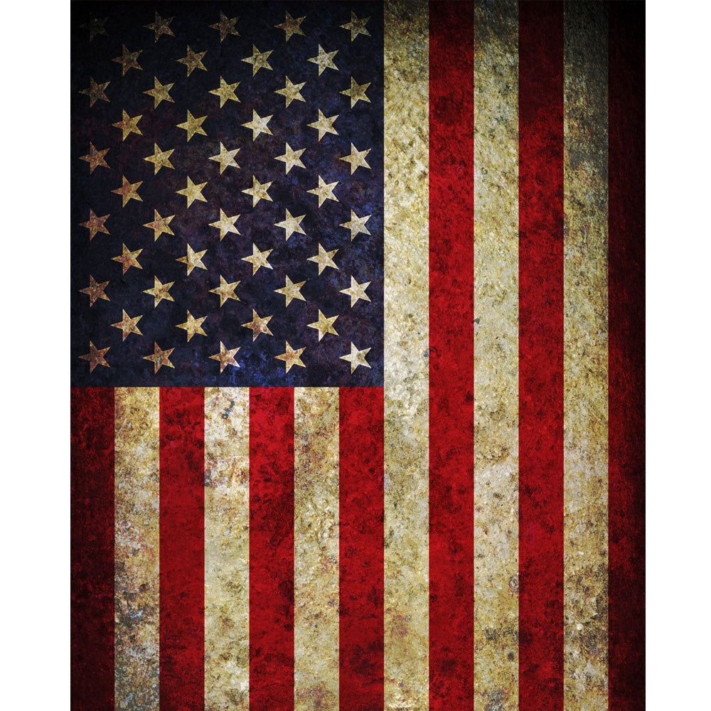 Vintage American Flag Printed Backdrop - USA Patriotic Photo Booth Background for 4th of July, Memorial Day & Independence Day Decorations