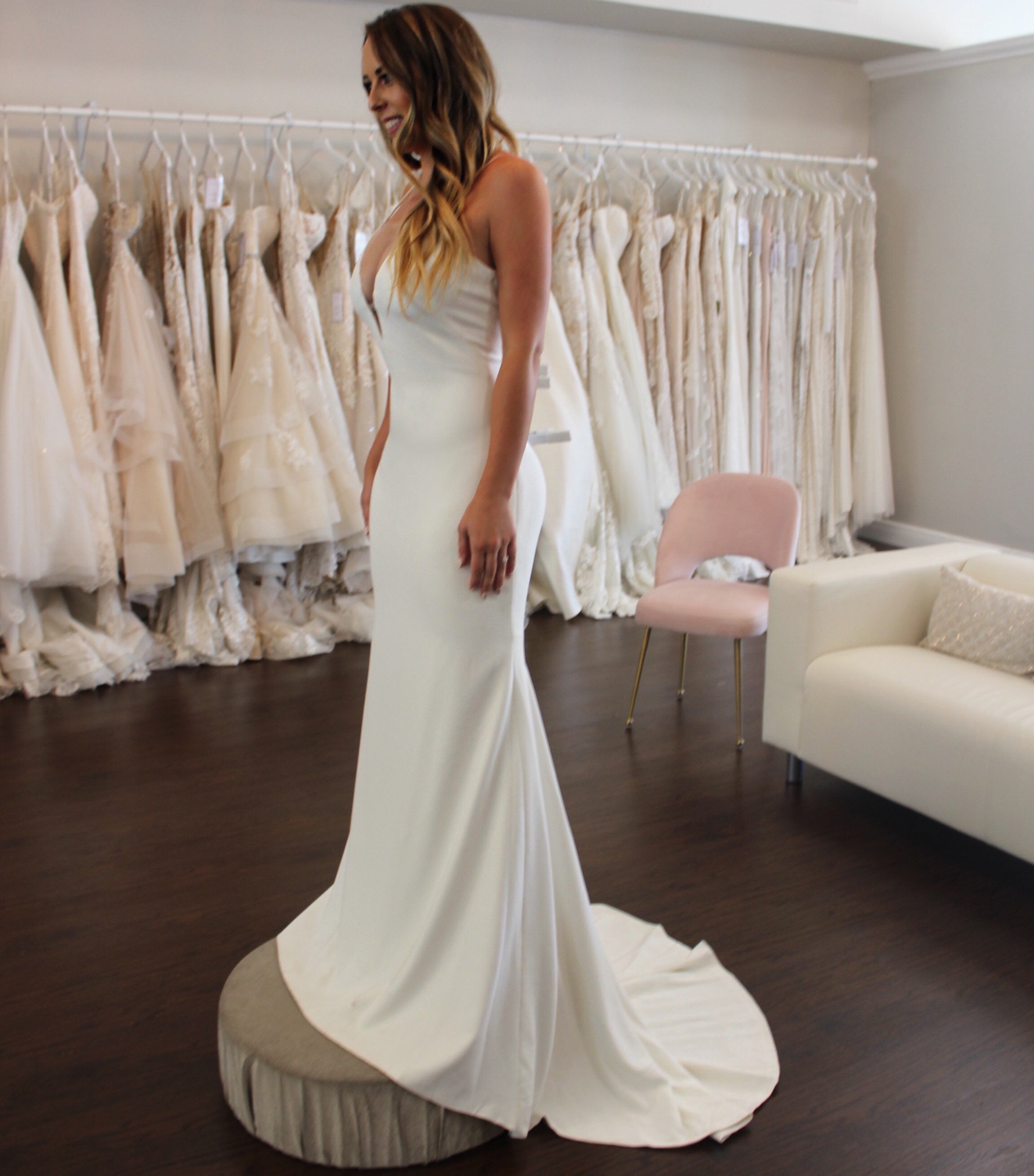 Theia Bruna 890541 Elegant Lace Wedding Dress for Bride - Perfect for Church Ceremony, Beach Wedding & Romantic Vow Renewal