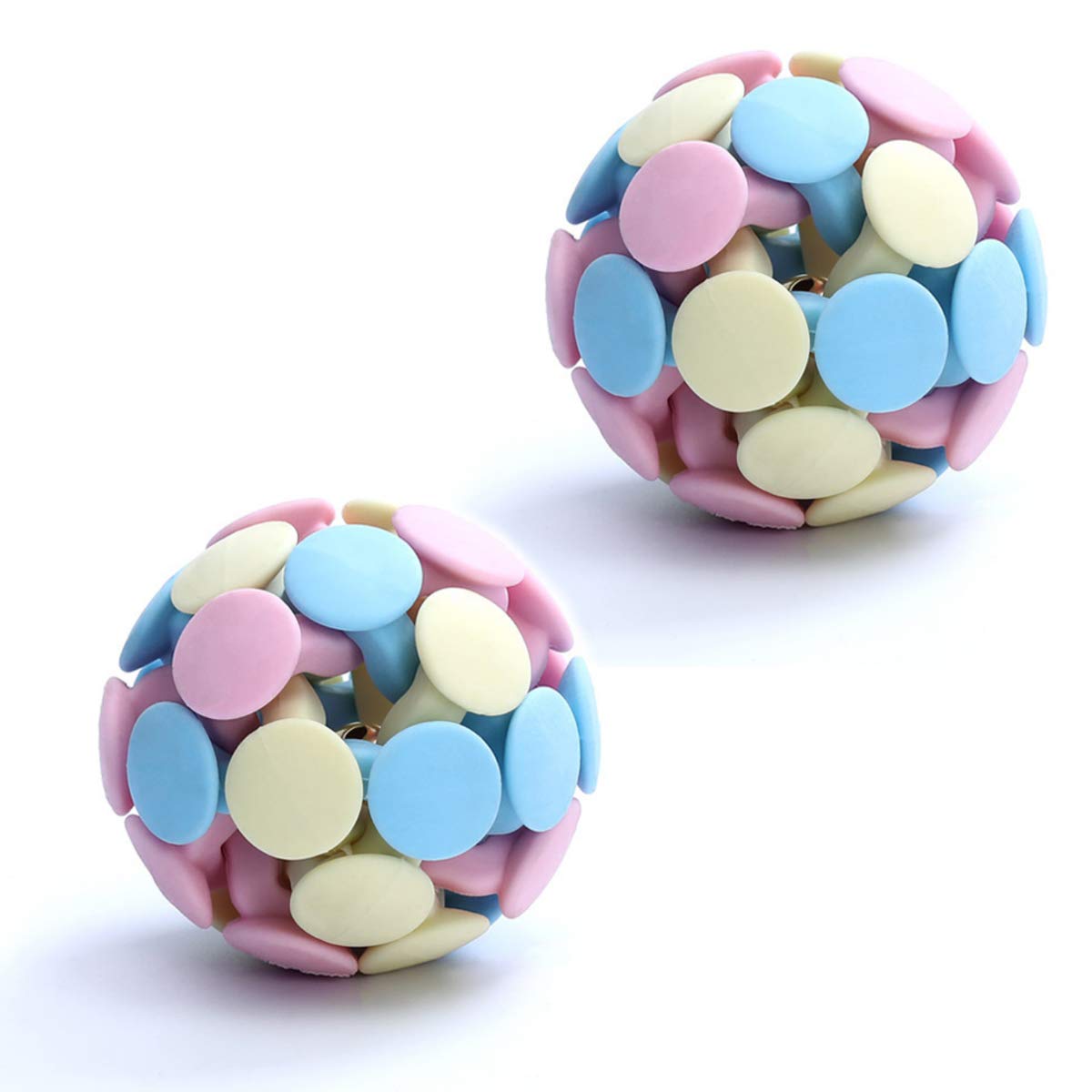 Durable Rubber Cat & Dog Chew Toy - 2Pcs Bouncy Ball with Sounding Bell for Teeth Cleaning, Squeaky Pet Play | Great for Indoor Playtime & Dental Health