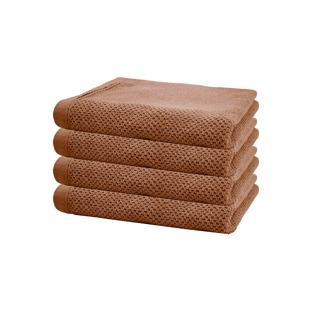 Angove WOODROSE Premium 4-Pack Hand Towels - Soft & Absorbent Cotton Bath Towels for Kitchen, Bathroom & Gym by Bambury