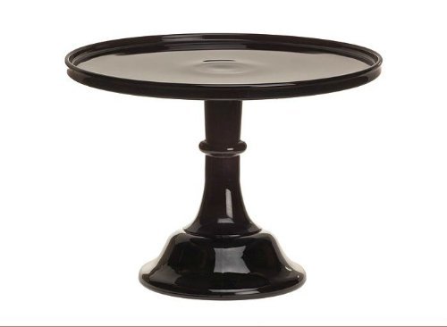 Vintage Mosser Glass Black Raspberry 12-Inch Glass Cake Stand - Elegant Dessert Display for Weddings, Parties & Home Decor