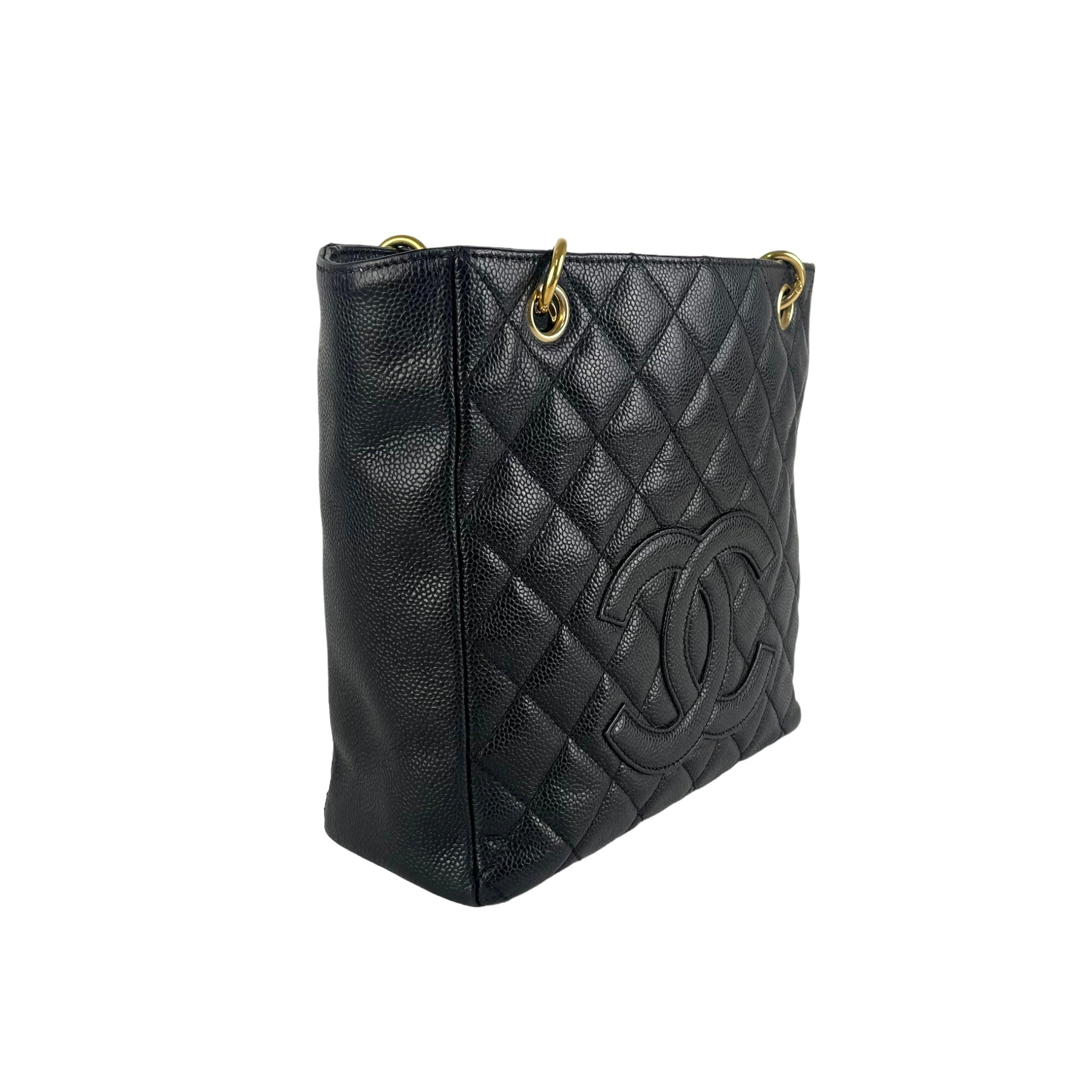 Chanel Quilted PST (Petit Shopping Tote) Handbag in Black - Luxury Designer Crossbody Bag for Women, Perfect for Shopping, Travel & Everyday Use