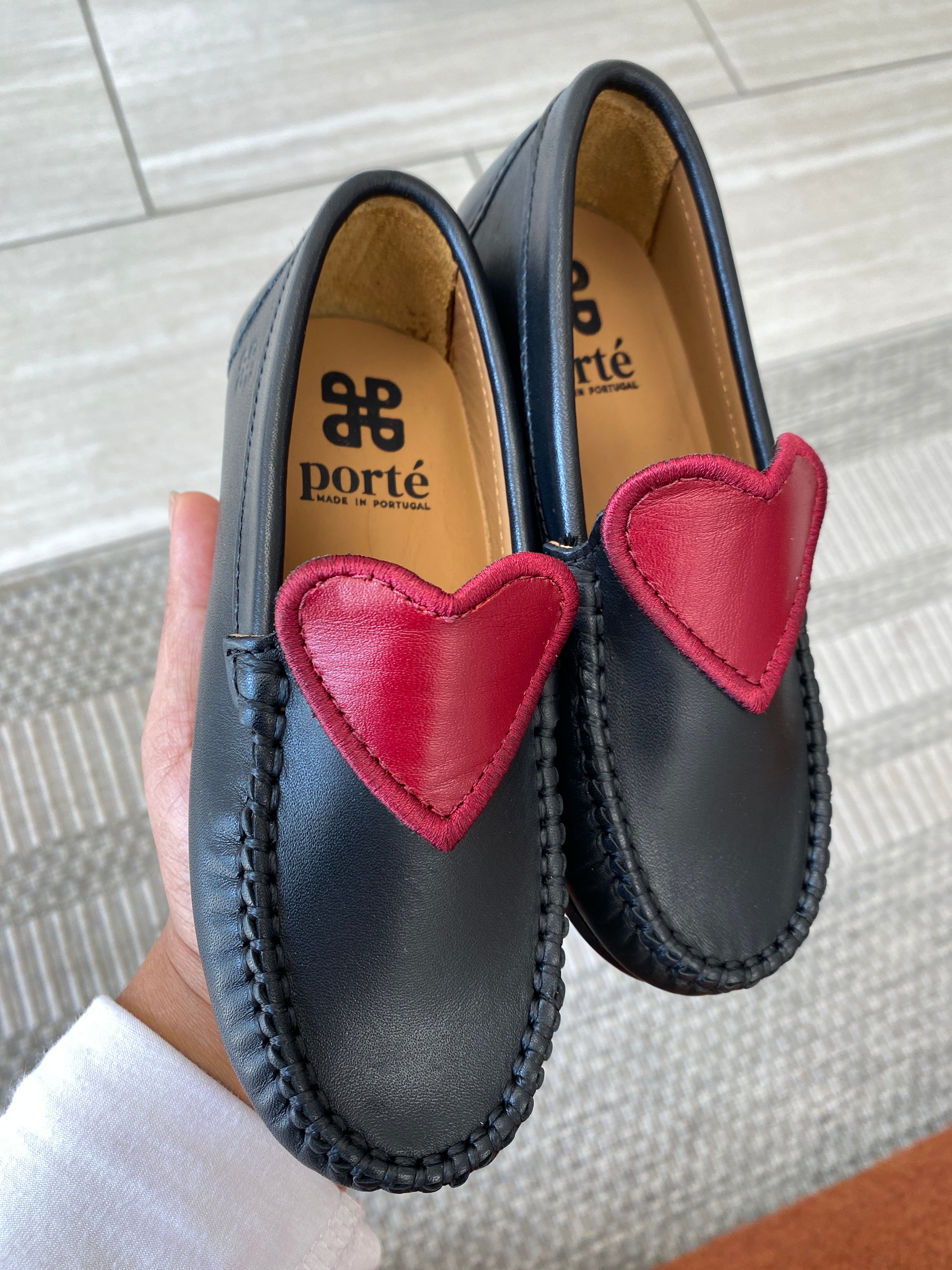 Stylish Black & Red Heart Loafers for Women - Comfortable Slip-On Shoes for Casual Wear, Office & Date Nights