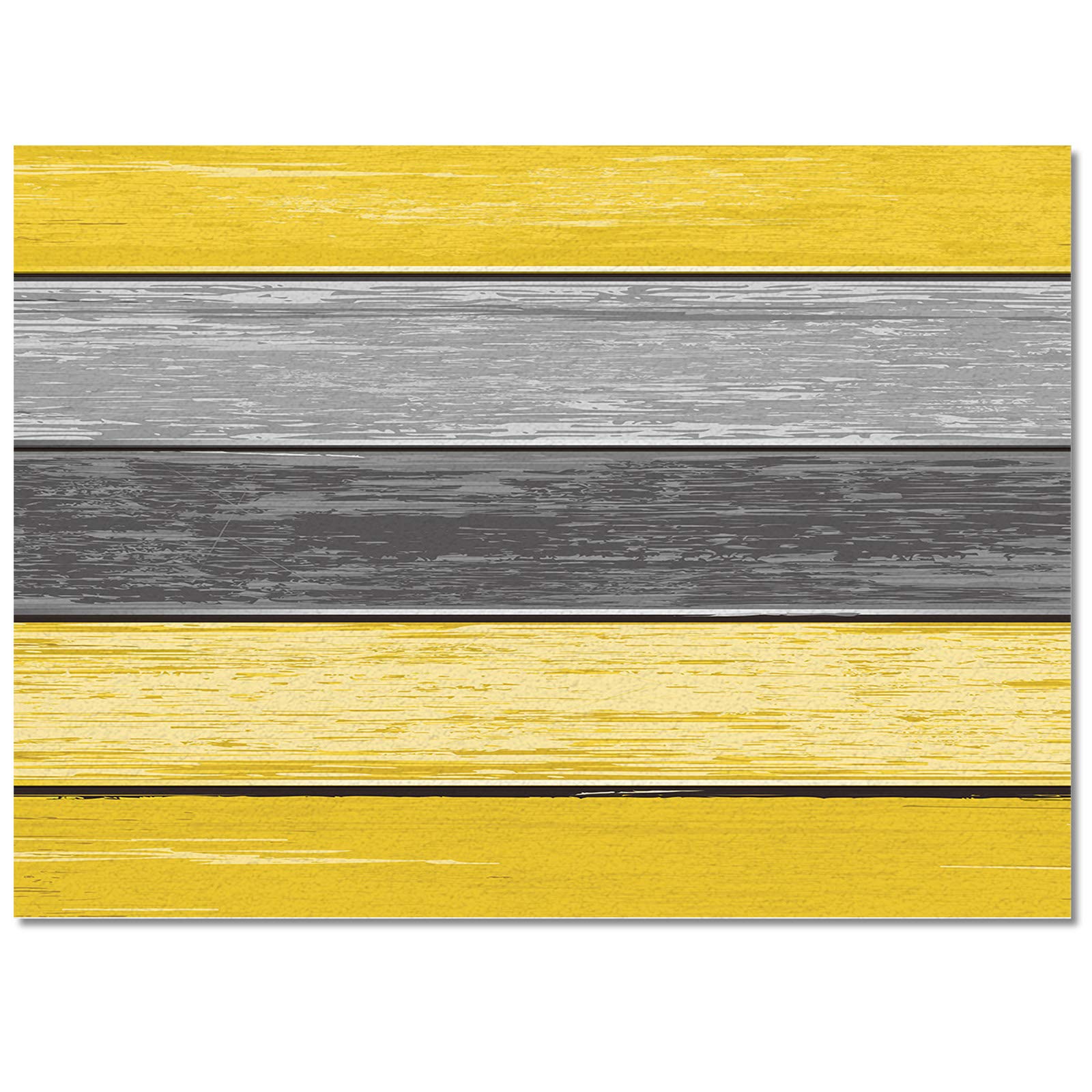 5' x 8' Large Area Rugs - Ombre Farm Yellow & Gray Stripes Wooden Grain Texture - Modern Nursery Rugs for Kids, Living Room & Bedroom Floor Cover - Soft Throw Carpet for Home Decor, Kitchen Mat Runner - Perfect for Playrooms, Dorm Rooms & Cozy Spaces