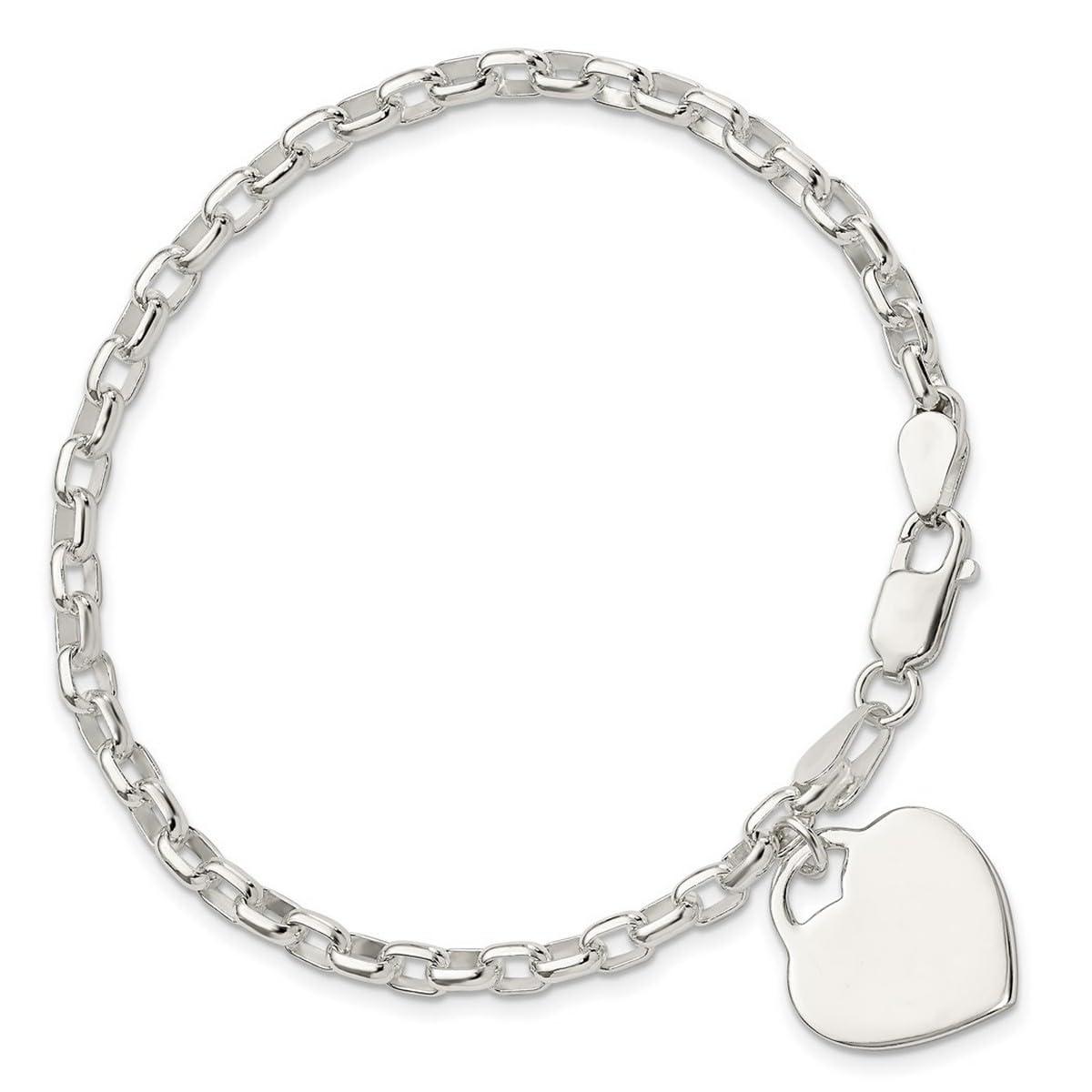 925 Sterling Silver Heart Charm Bracelet for Women - 1.9mm Polished Love Heart with Lobster Claw Closure, 8.5 Inch Adjustable | Perfect for Valentine's Day Gifts, Anniversary Presents & Everyday Elegant Wear