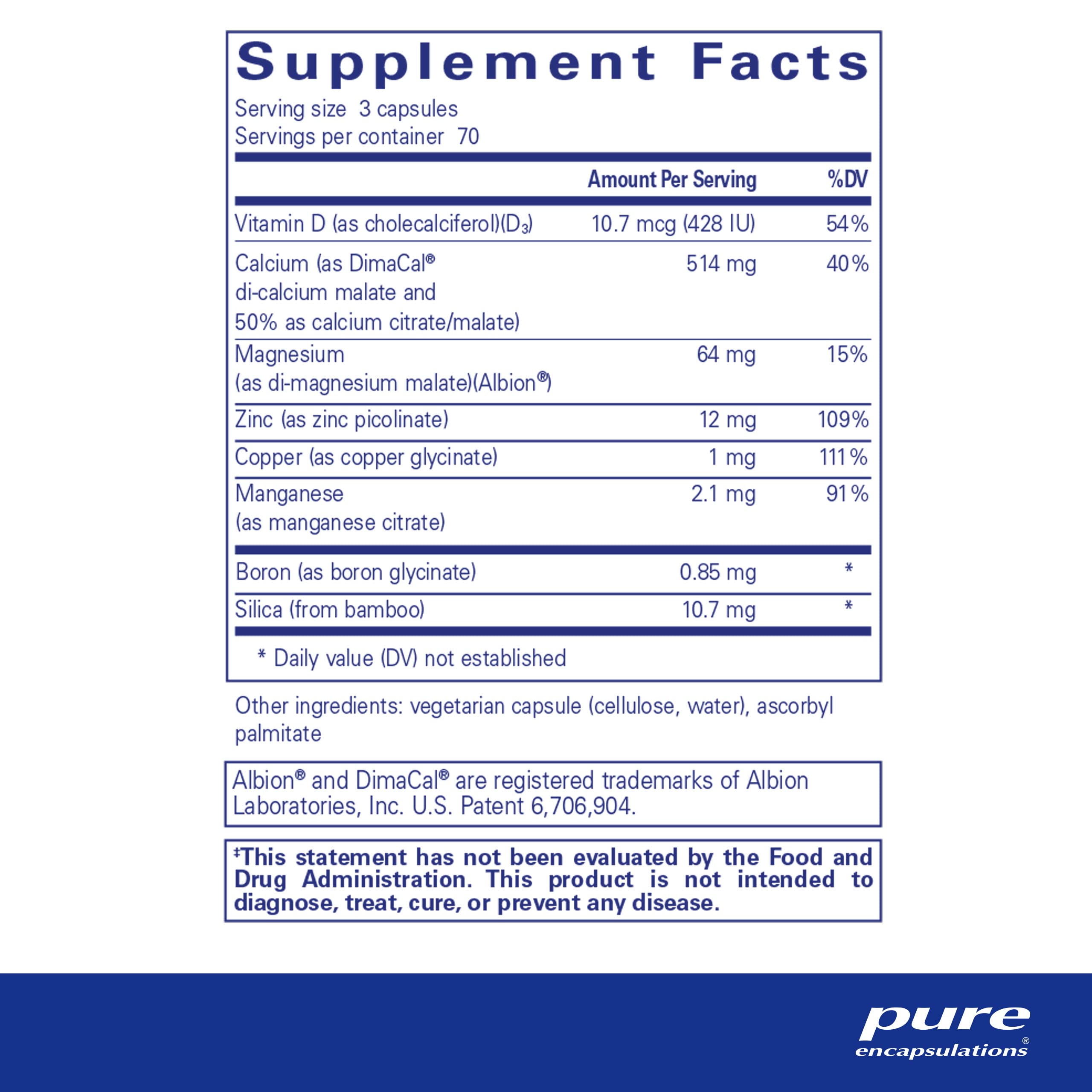 Pure Encapsulations OsteoBalance Hypoallergenic Bone Health Supplement - 210 Capsules for Calcium Absorption & Bone Mineralization Support | Ideal for Active Adults & Postmenopausal Women