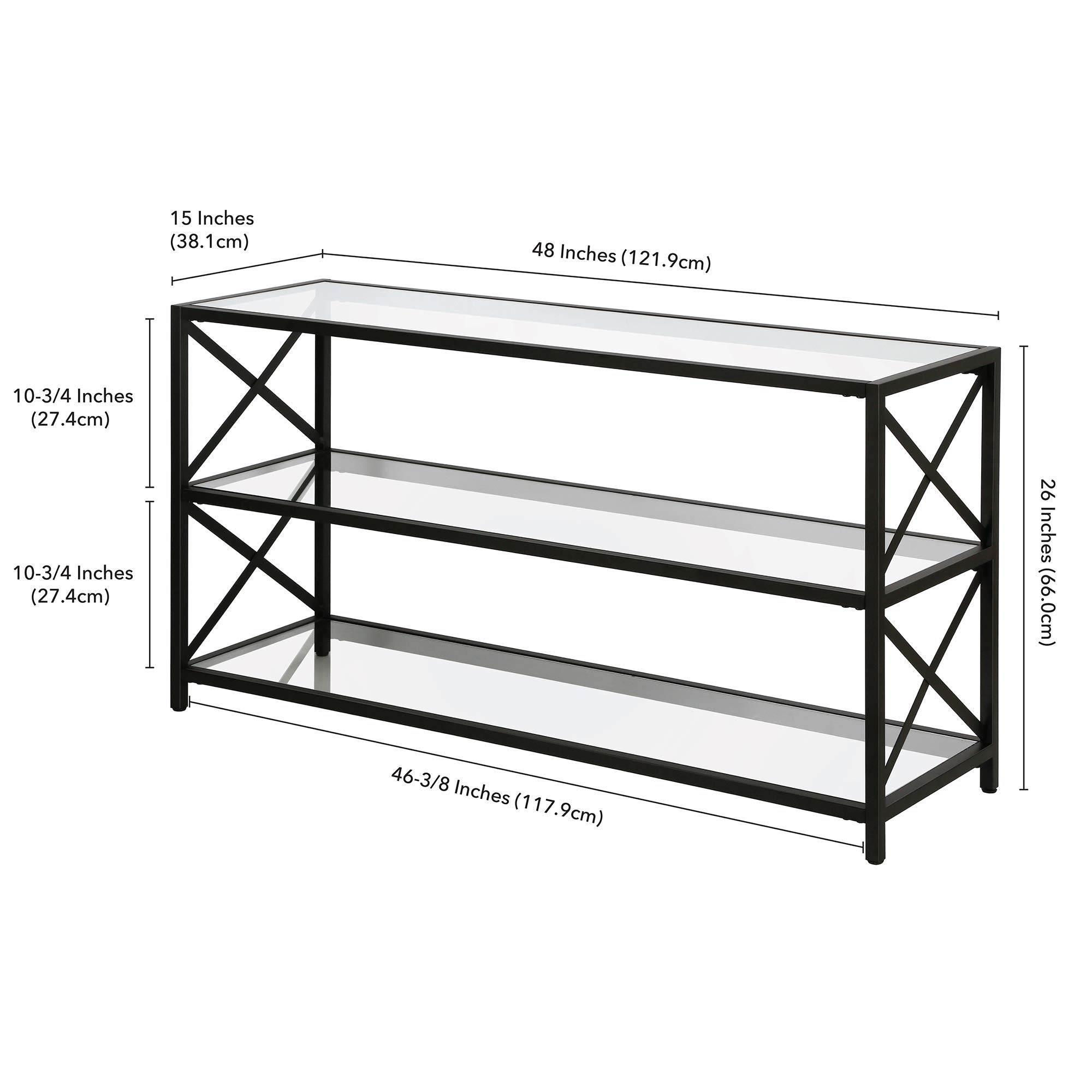 Hutton 50 Inch TV Stand in Blackened Bronze - Modern Rectangular Entertainment Center for Living Room, Bedroom & Home Theater