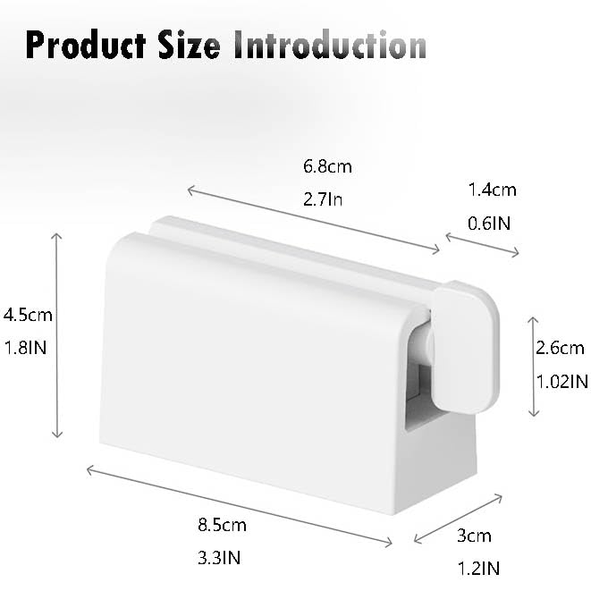 2-Pack ABS Plastic Toothpaste Tube Roller & Squeezer - Eco-Friendly Manual Toothpaste Dispenser with Stand Holder for Bathroom Organization (White) - Perfect for Travel, Camping & Home Use