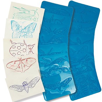 8 Pack ROYLCO INC. RUBBING PLATES TRUE INSECTS - Educational Art & Craft Supplies for Kids, Classroom Science Activities & Nature Exploration Projects