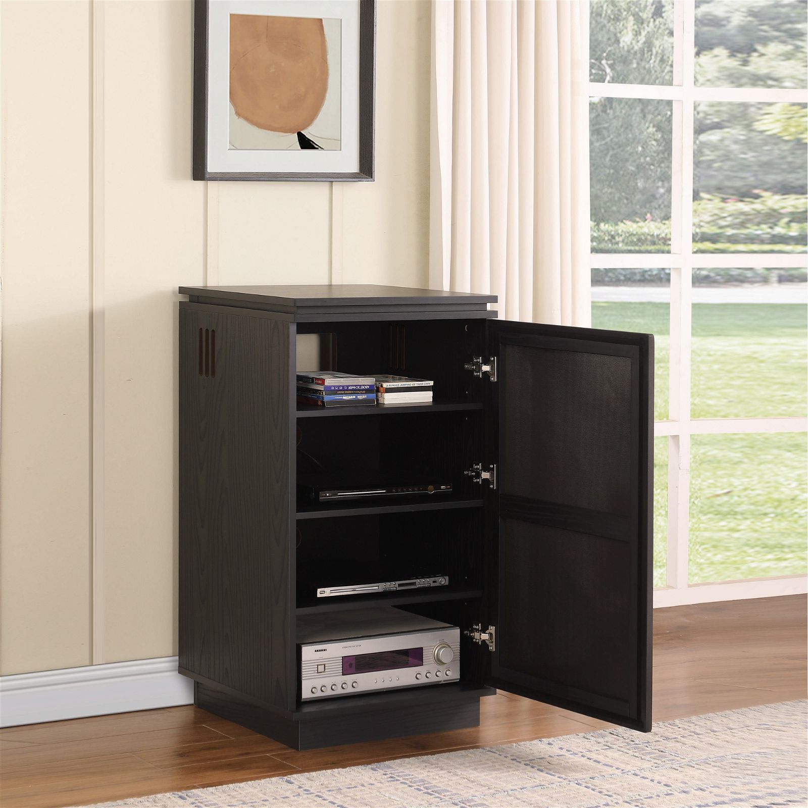 Tauris™ BROADWAY HiFi BLACK Oak Entertainment Rack - Premium TV Stand for Living Room, Home Theater & Gaming Setup