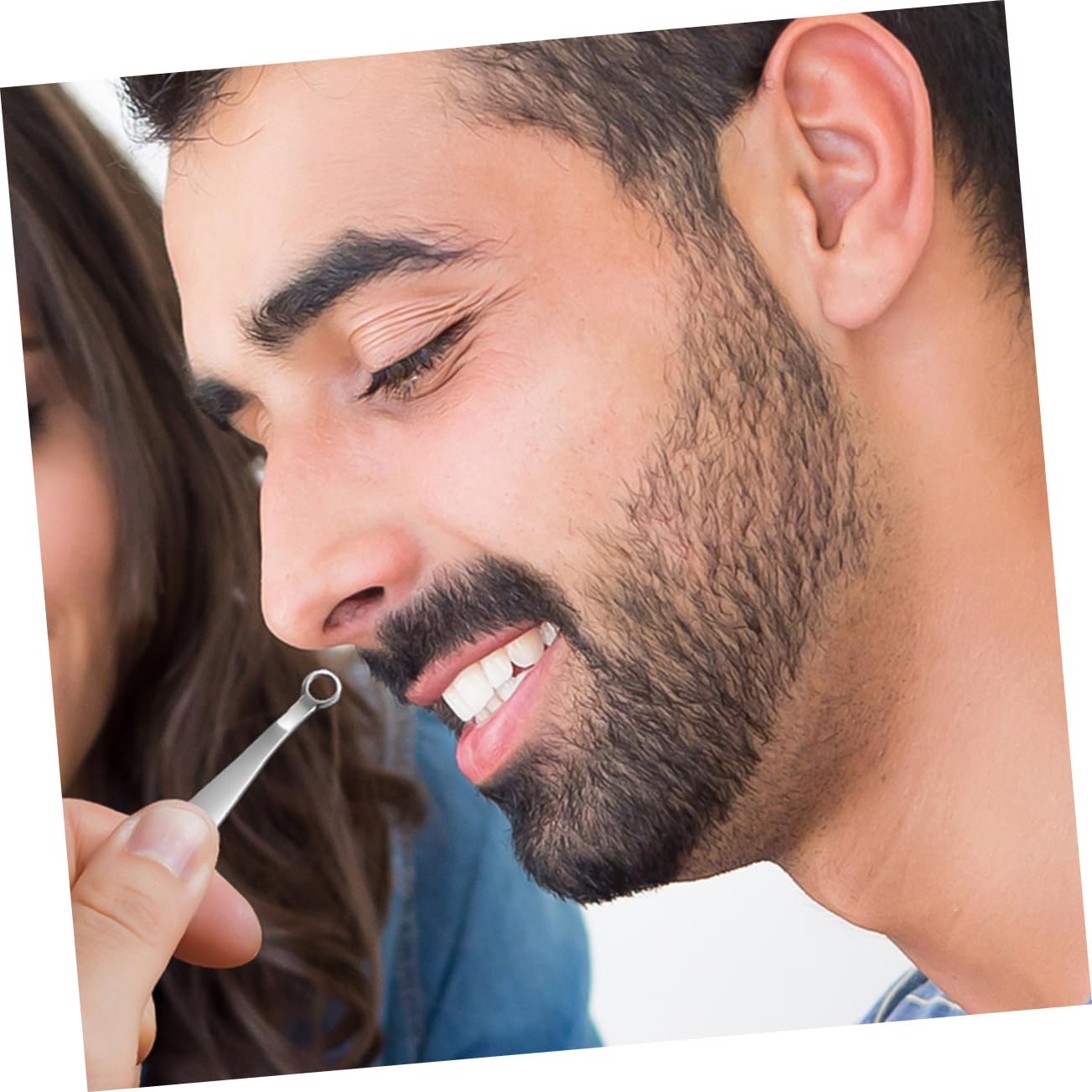 Premium Stainless Steel Nose Hair Trimmer - Round Head Design for Safe & Painless Grooming | Portable Nasal Hair Clipper for Men | Perfect for Travel, Home & Office Use